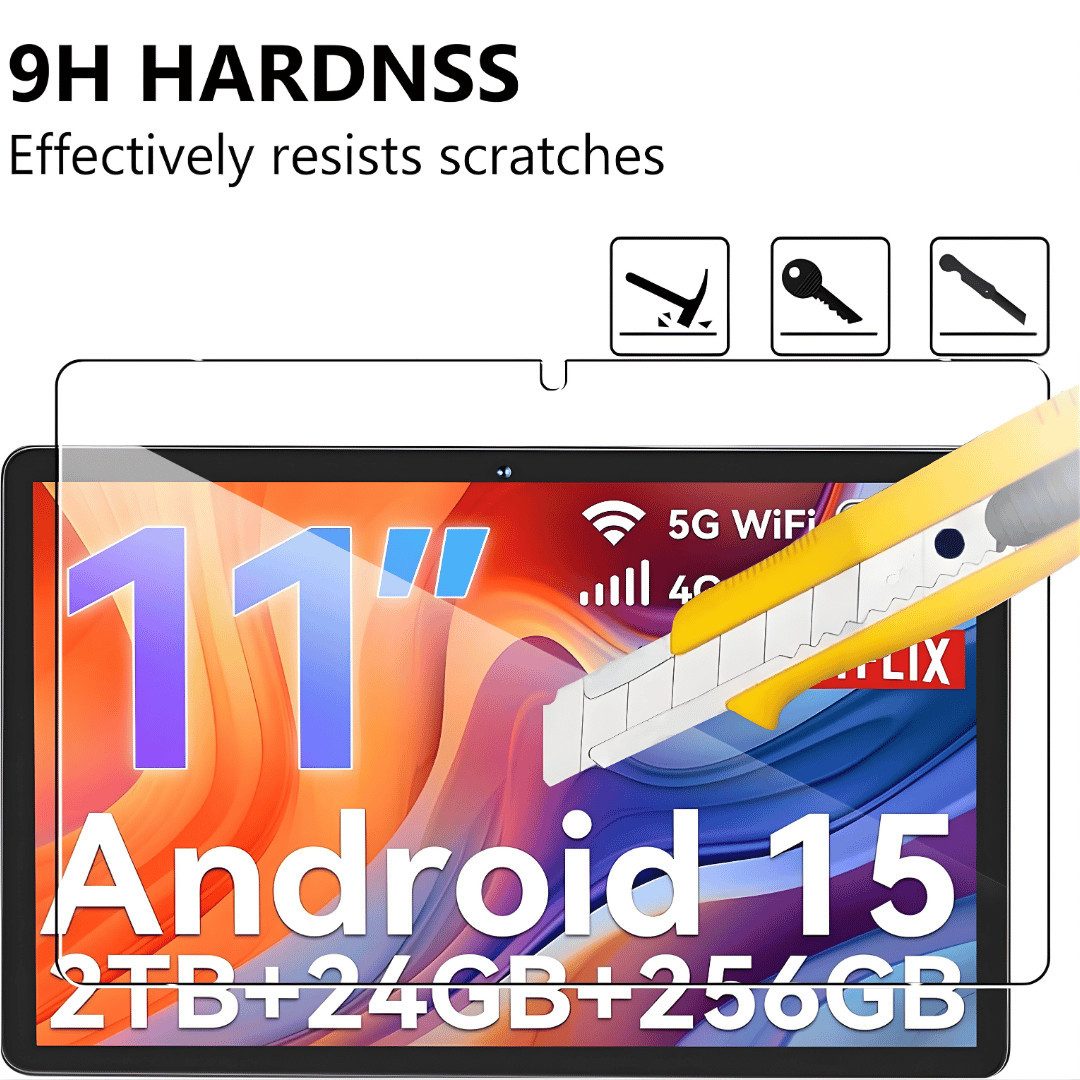 SmartUP Displayschutzglas für Tabwee T90 / W90 11" Display Panzerfolie Hartglas Full Screen 9H für Tabwee T90 / W90 – Bild 3 von 5