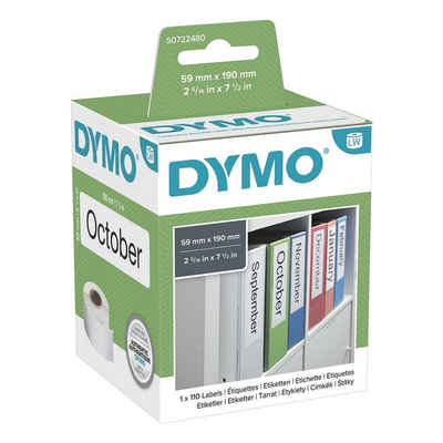 DYMO Thermorolle S0722480, 110 Ordner-Etiketten, breit