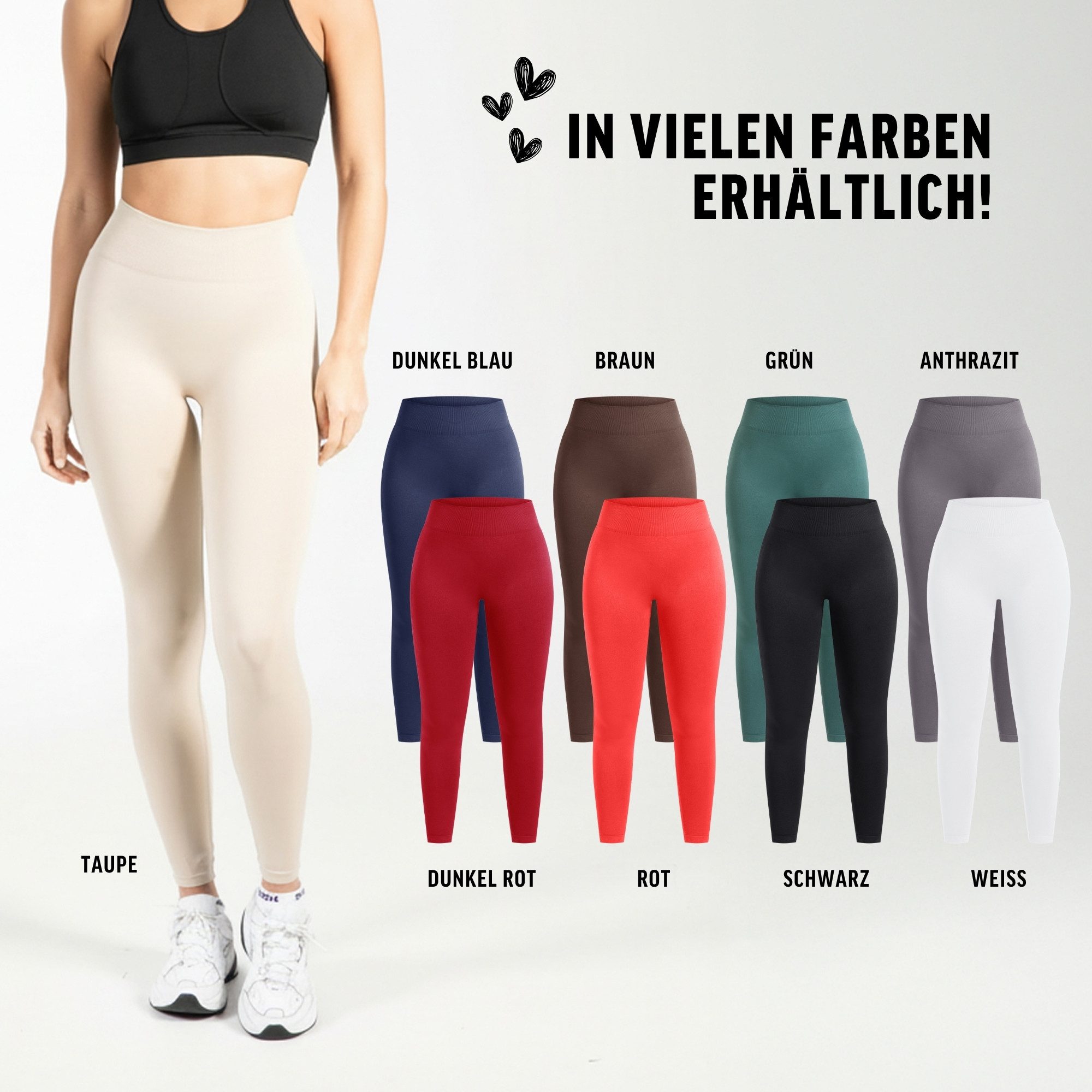 Leggings Cetrina, Push Up Scrunch Leggings mit Schriftzug Fitness & Alltag