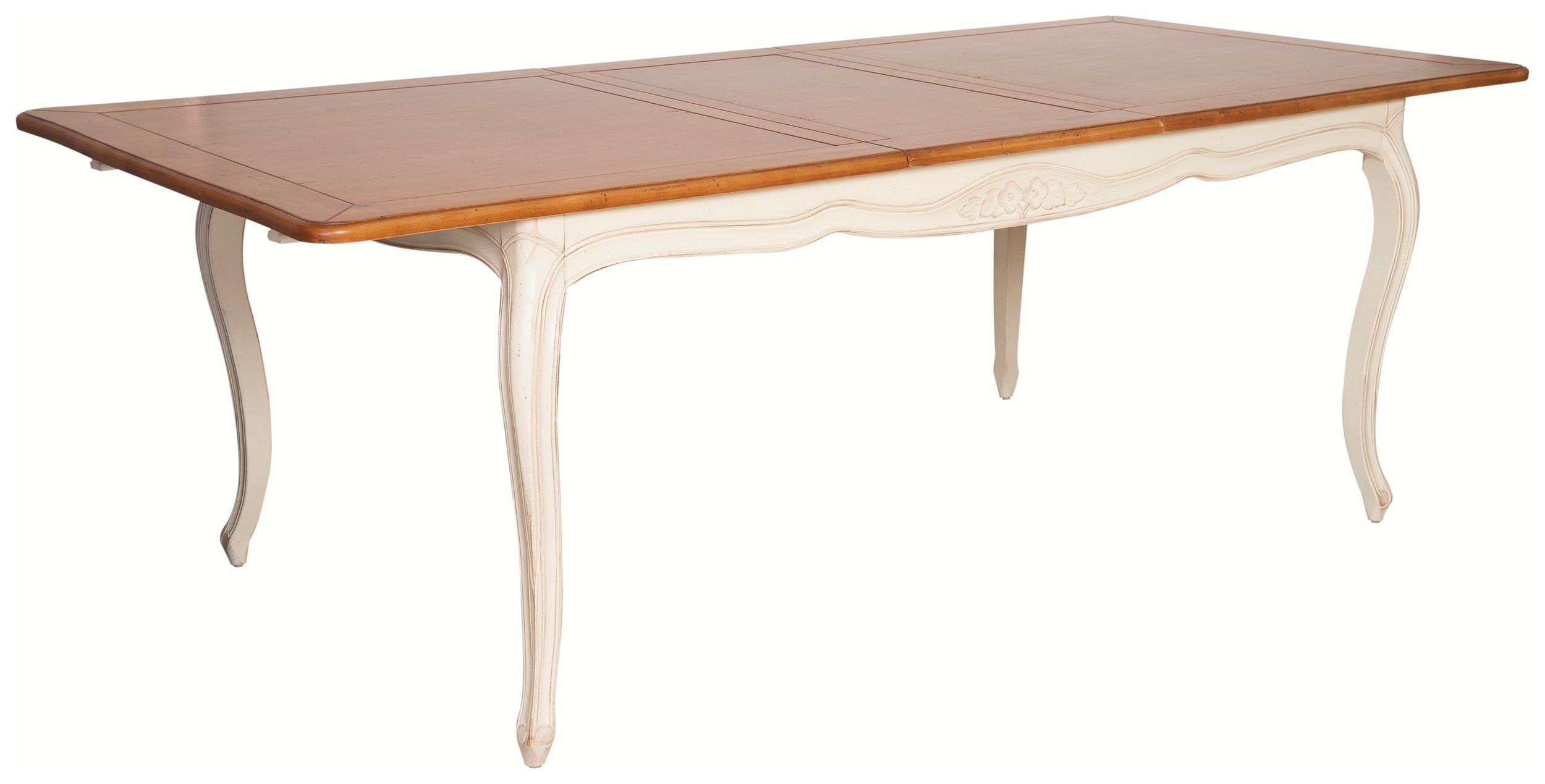 Stylefy Esstisch Verona Birke Creme (Esstisch, Tisch), aus Massivholz, rechteckig, ausziehbar, viel Stauraum, Landhausstil