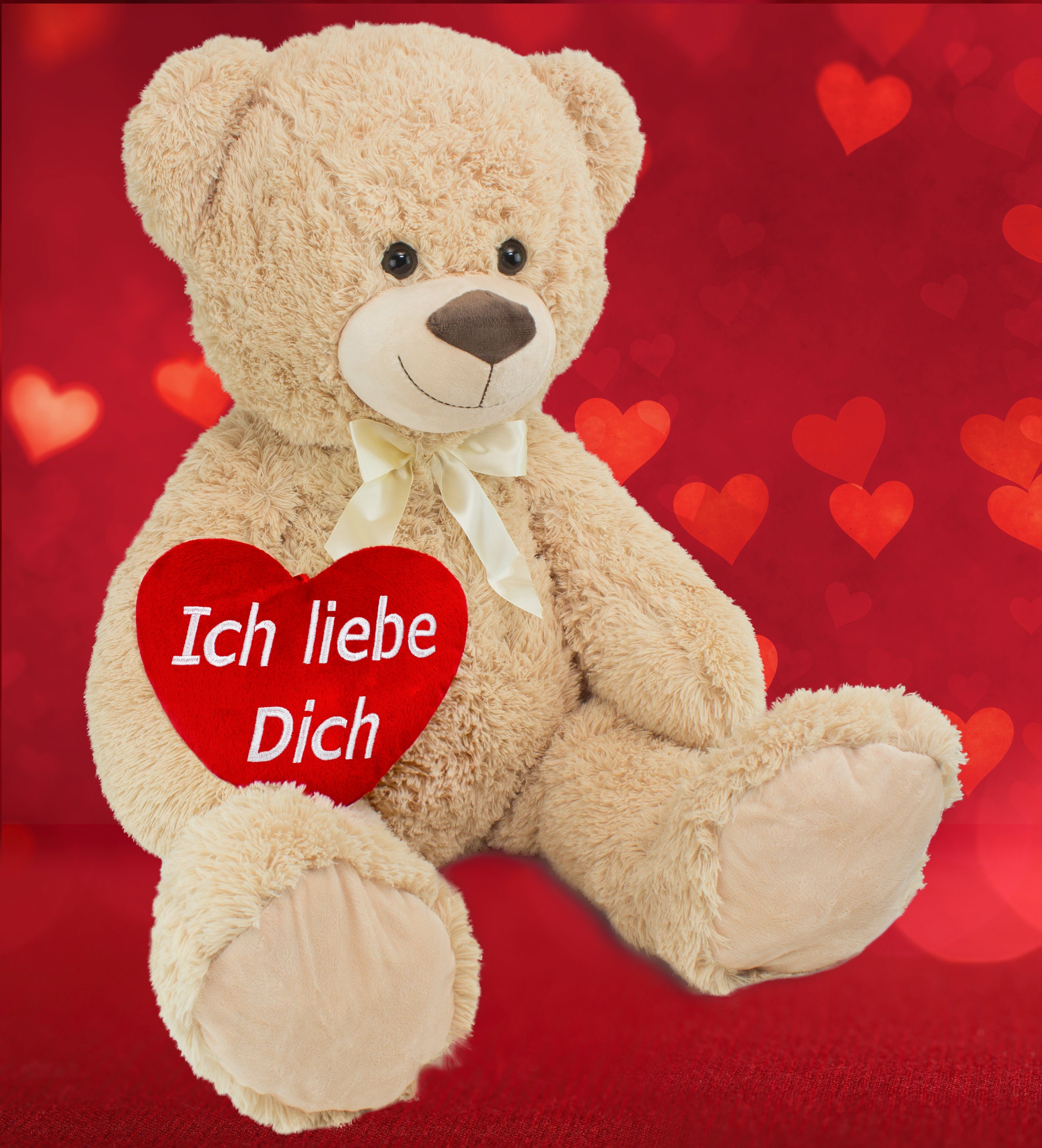 BRUBAKER Kuscheltier XXL Teddybär 100 cm groß mit Ich Liebe Dich Herz (Vale günstig online kaufen