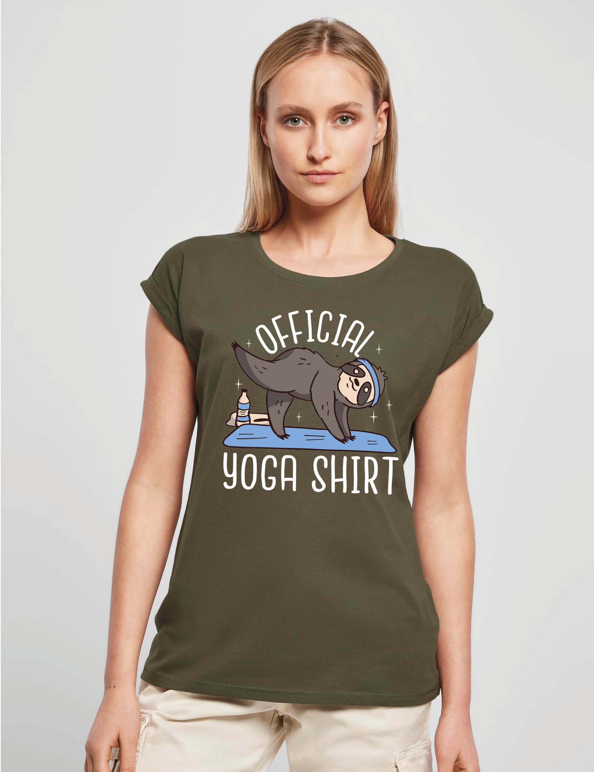 Youth Designz Print-Shirt "Official Yoga Shirt" Damen T-Shirt Statement oder Geschenk Motiv mit stylischen Entspannten Aufdruck