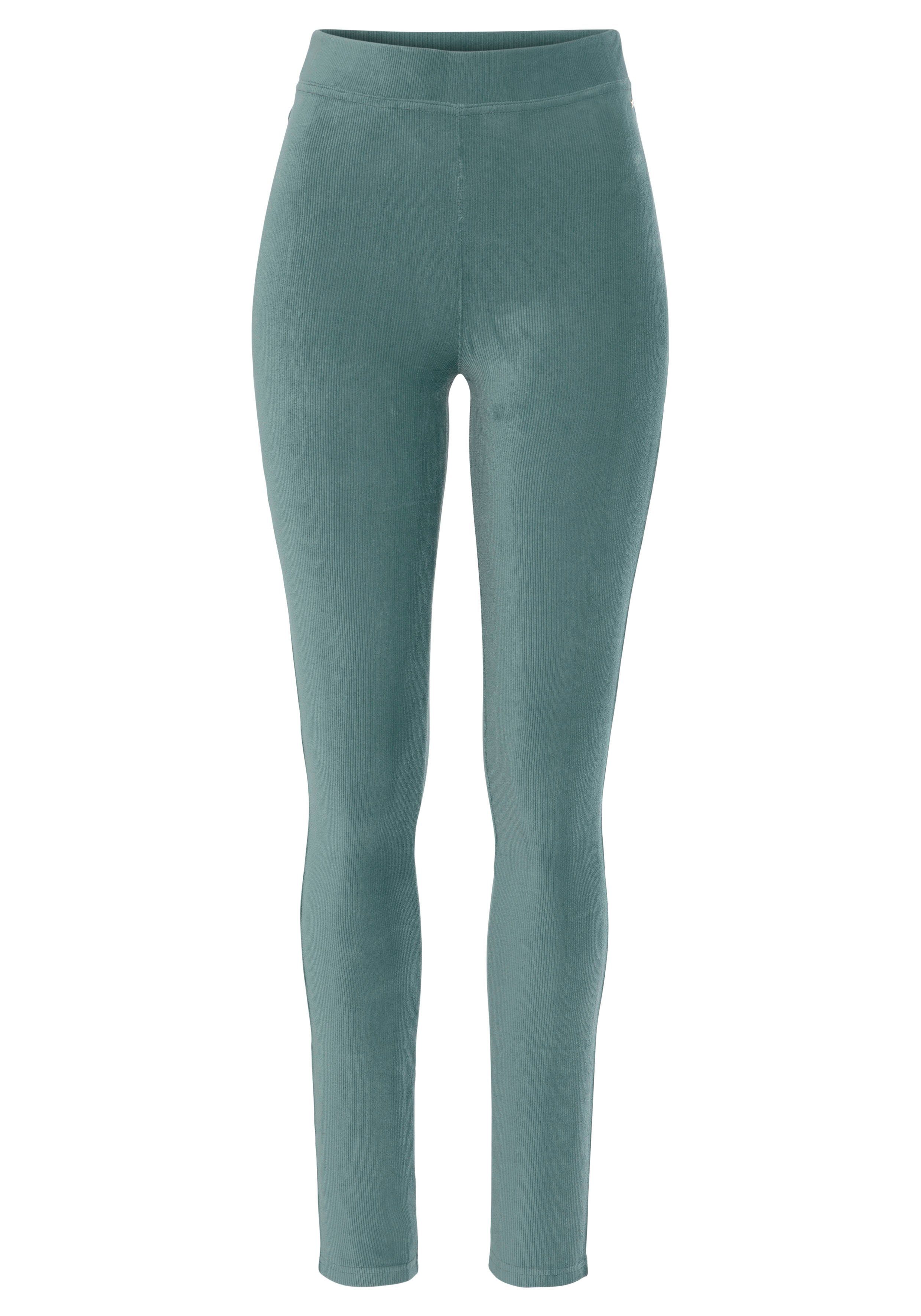 aus Material LASCANA Leggings Cord-Optik, Loungewear weichem petrol in