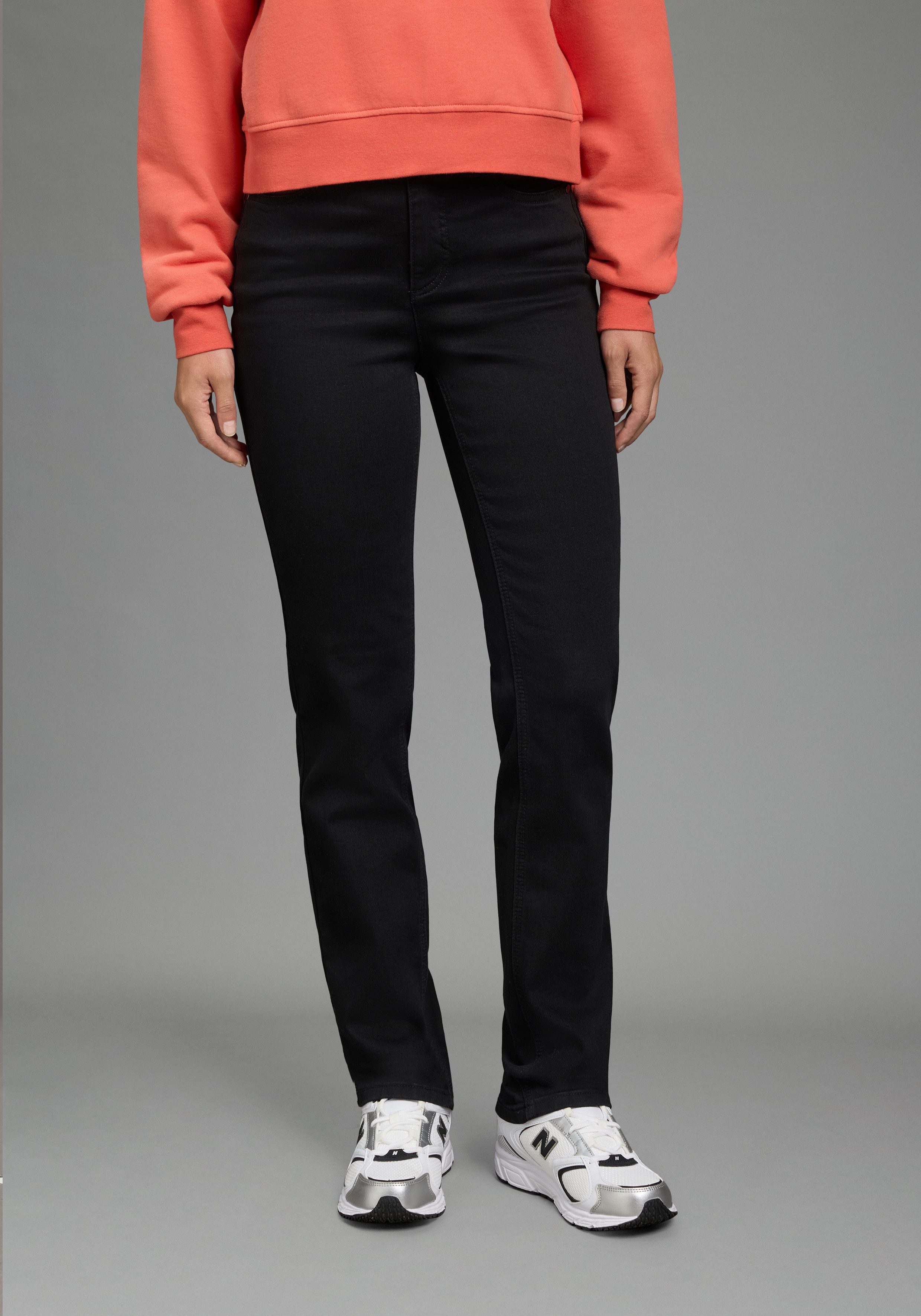 Arizona Gerade Jeans Ultra-Stretch Used-Look-Waschung