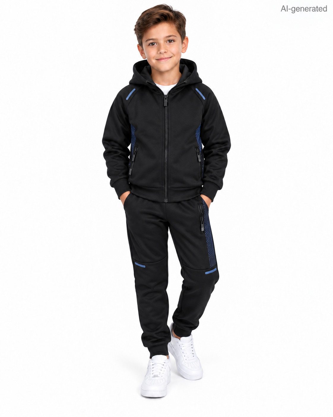 Fashion Boy Trainingsanzug Freizeitanzug 2-teilig – sportlicher Trainingsanzug mit Kapuze JF3803e (Set, Kapuzenjacke und passende Jogginghose)