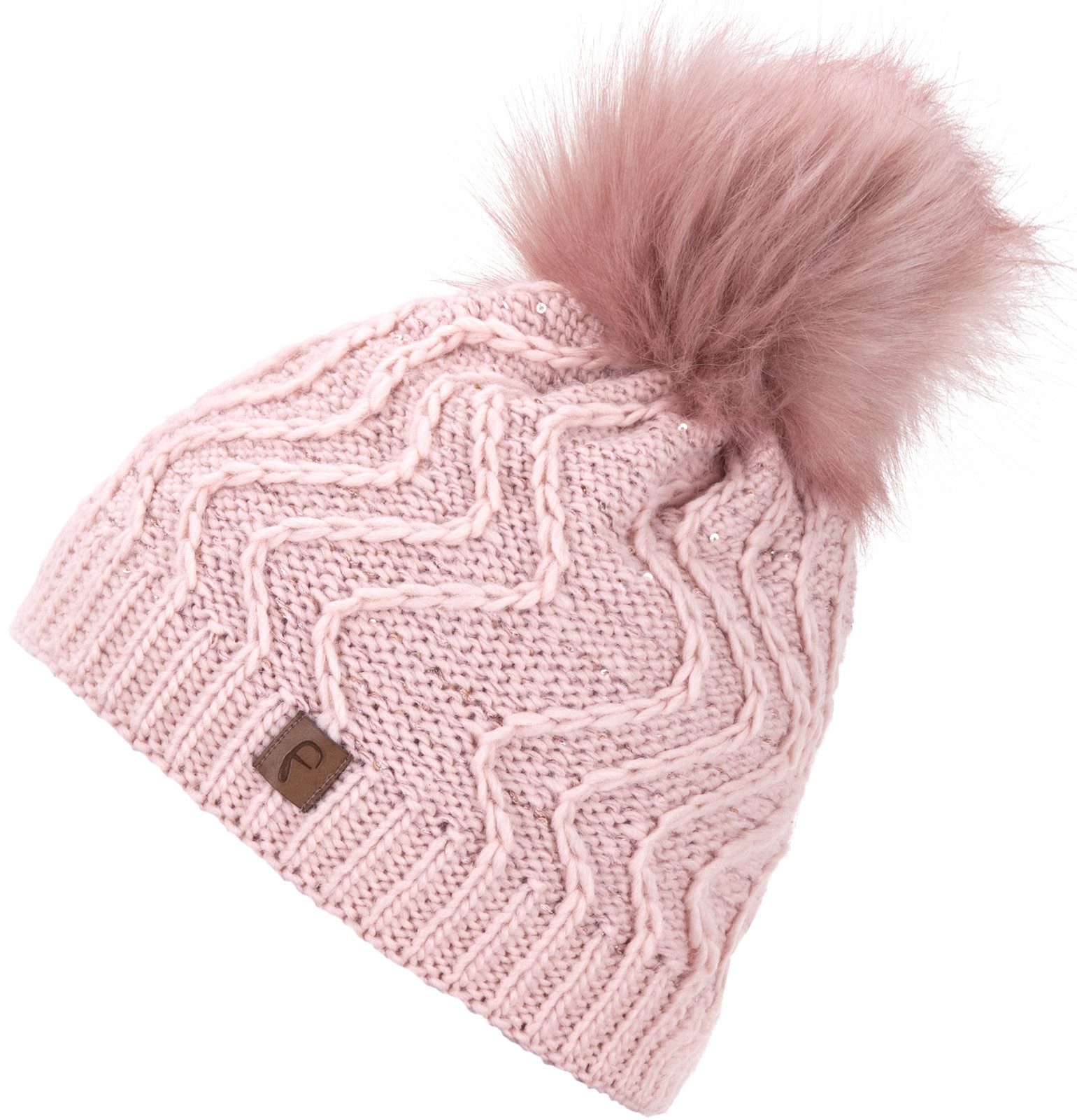 Faera Bommelmütze Wintermütze Damen Herren Mütze Beanie Haube gefüttert Bommelmütze