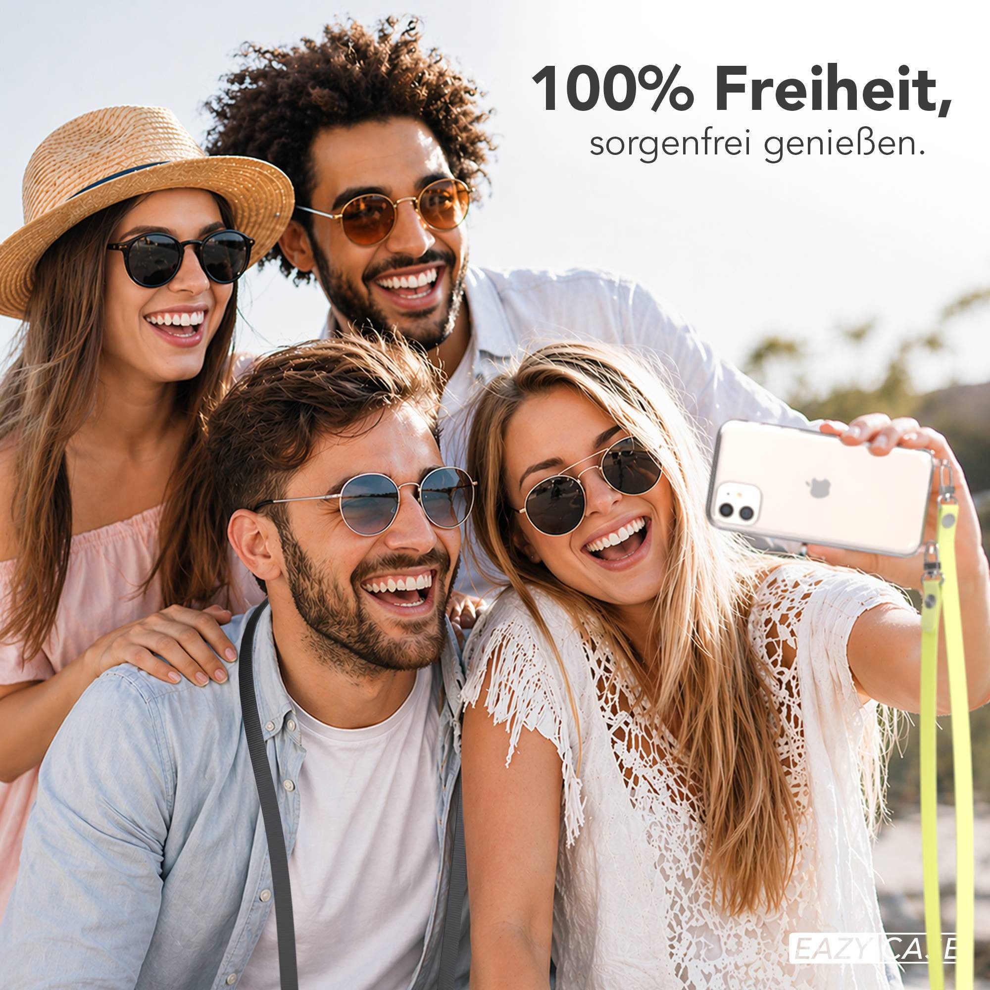 EAZY CASE Handykette für Apple iPhone 11 Handyhülle mit Handyband magnetisch, Schlichte Handykette in Gelb mit Magnetverschluss