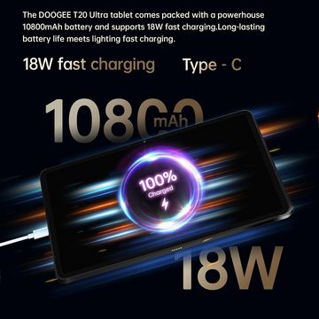 DOOGEE T20 ULTRA Tablet (12", 256 GB, Android 13, 2,4G+5G, Tablet(2TB Erweitern)10800mAh,2000*1200 2.4K Display,16MP+8MP HelioG99)