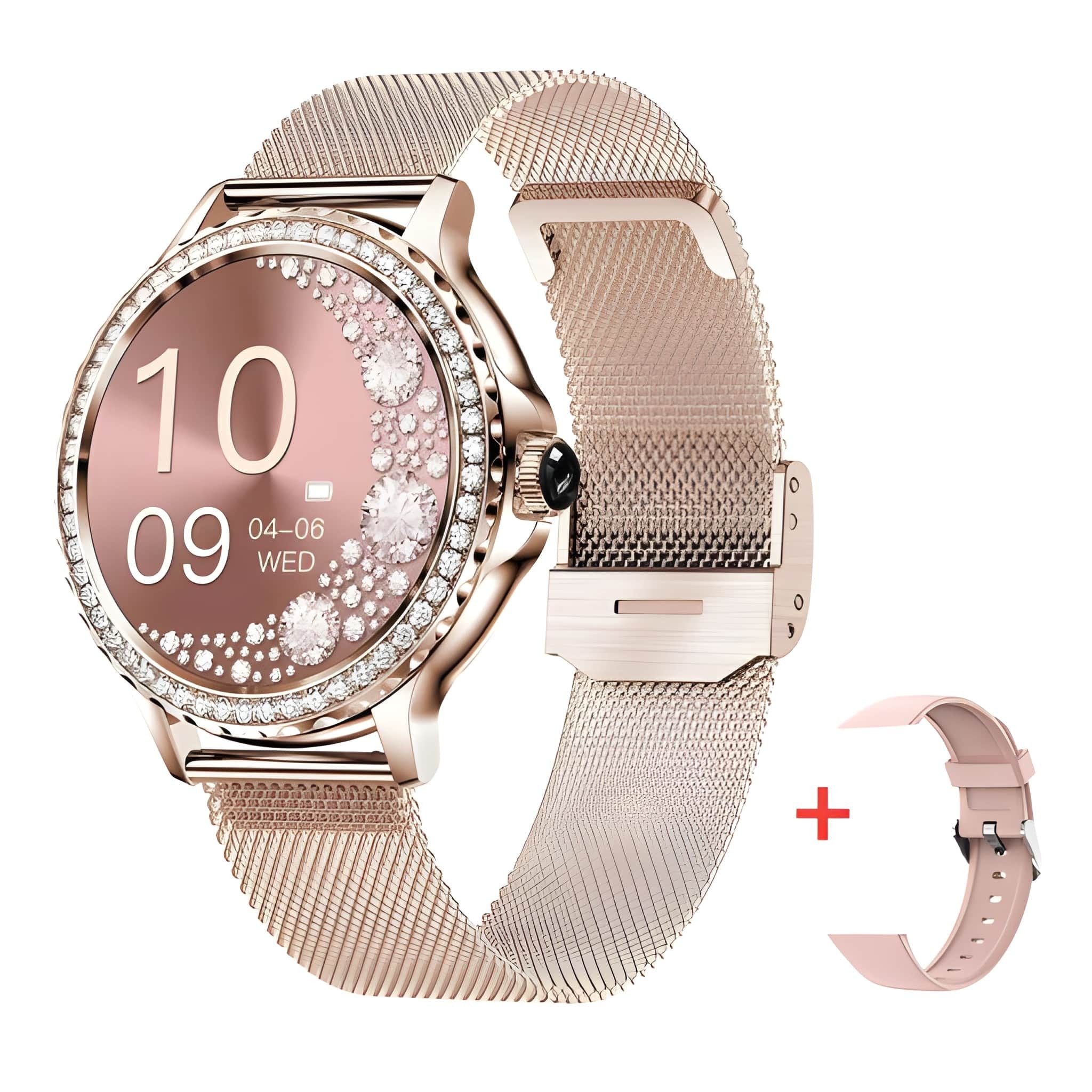 Lige Smartwatch Damen mit Metallband, 1.3 Zoll Fitnessuhr Telefonfunktion Smartwatch (3,3 cm), 100+ Sportmodis, Schlaftracker, Fitnesstracker