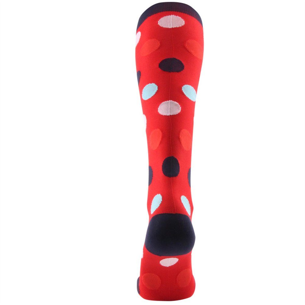 Dekorative Kompressionsstrümpfe Kompressionsstrümpfe (3-Paar) Damen, Rot Atmungsaktiv, bunt, bei Sportsocke Paar Schmerzen/Schwellung Stützstrümpfe, 3 Fuß/Beinen