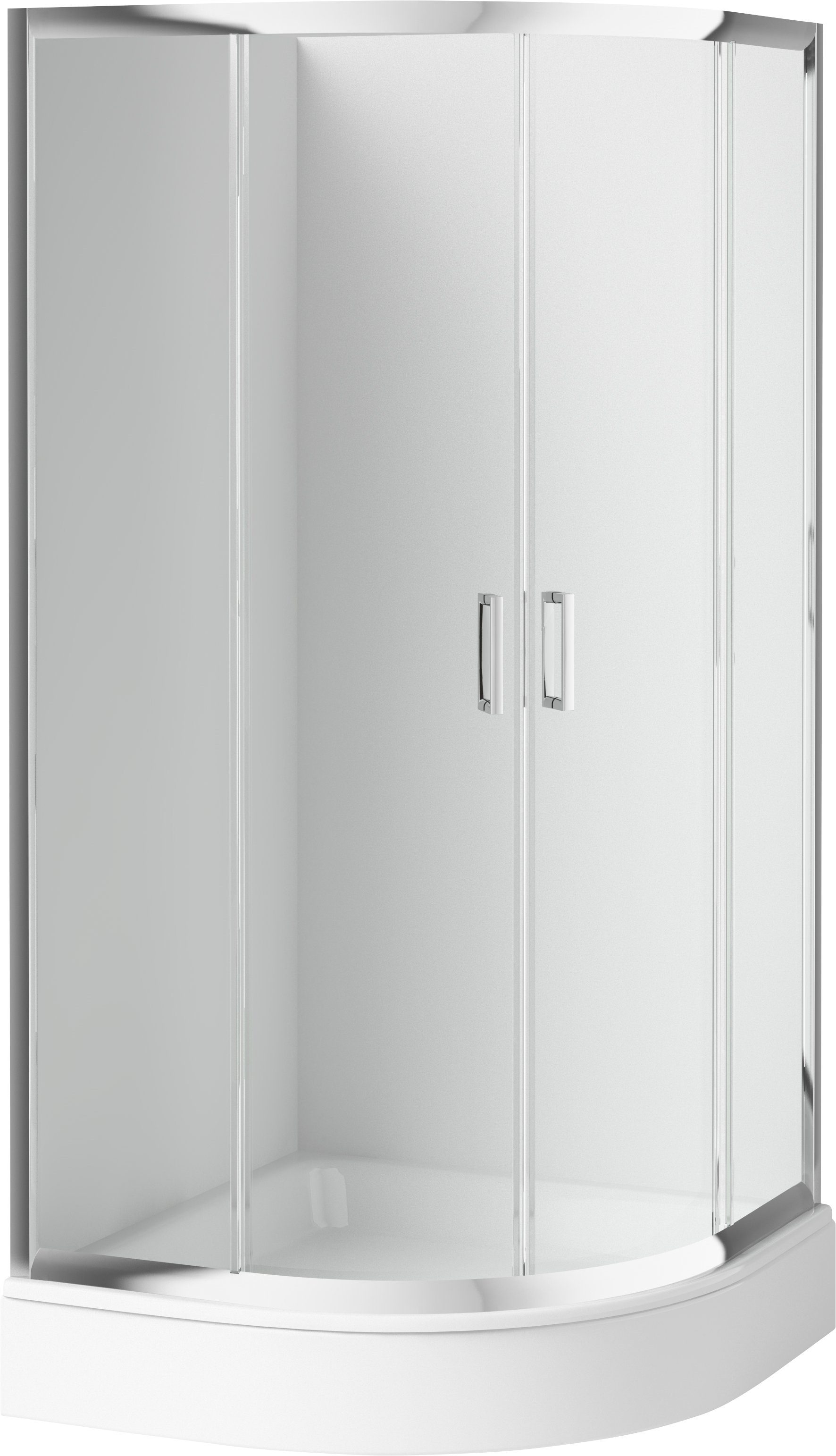 KOLMAN Komplettdusche Funkia Halbrund Duschkabine mit Duschwanne, BxT: 80x80 cm, Sicherheitsglas, 185 cm, Transparentes Glas, Ablaufgarnitur Gratis – Bild 3 von 5