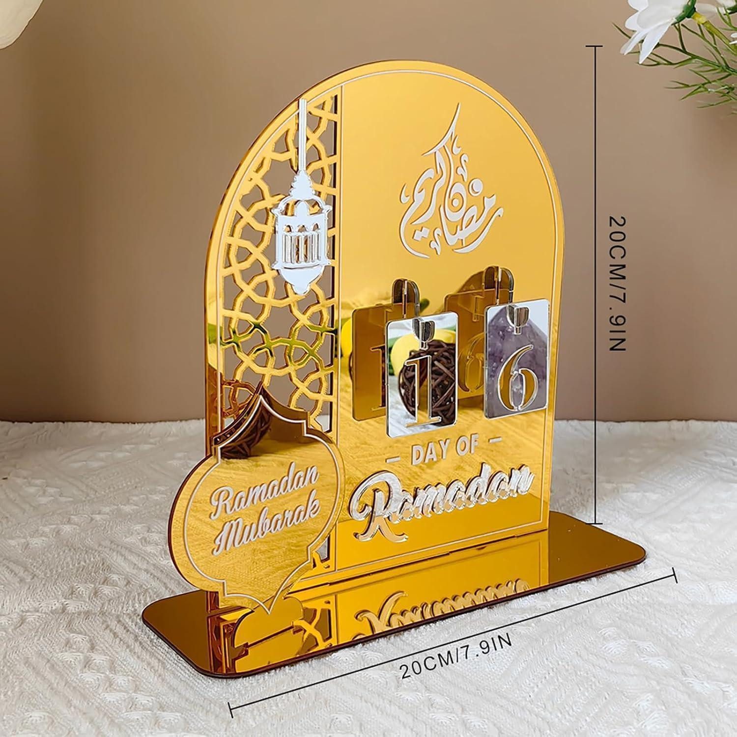 LuxusKollektion Adventskalender Adventskalender Ramadan Countdown Acryl Deko Eid Geschenke Gold
