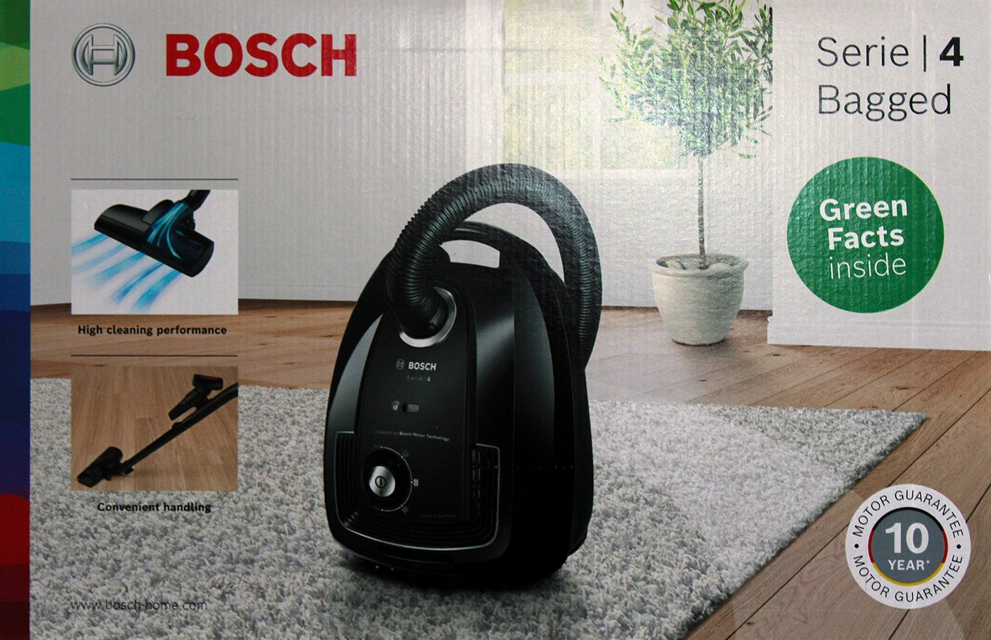 BOSCH Bodenstaubsauger Bosch BGL38WH2 Serie4 Beutelstaubsauger mit Kabel 4L 600W weiß