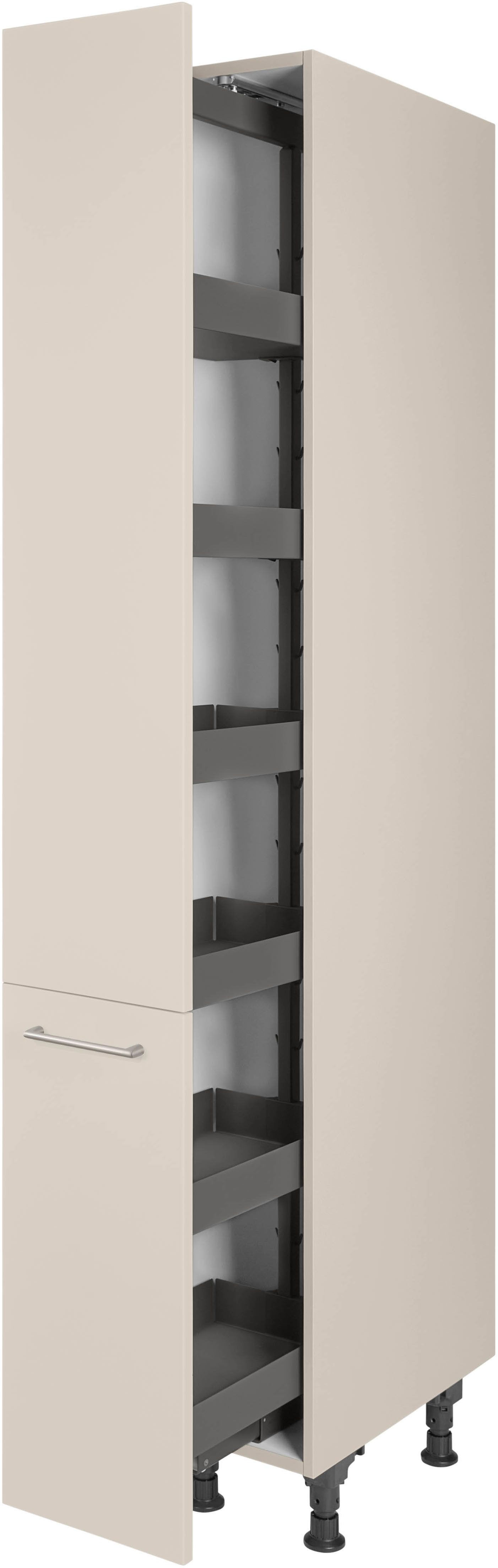 nobilia® Apothekerschrank "Laser", mit 5 Einhängekörben, Breite 30 cm, Höhe 216,6 cm, vormontiert, Ein- und Auszugsdämpfung SoftStoppPro