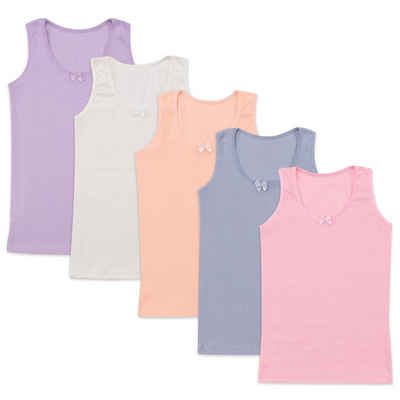 LOREZA Unterhemd 5 Mädchen Unterhemden Tank Baumwolle - Streifen (Set, 5-St)