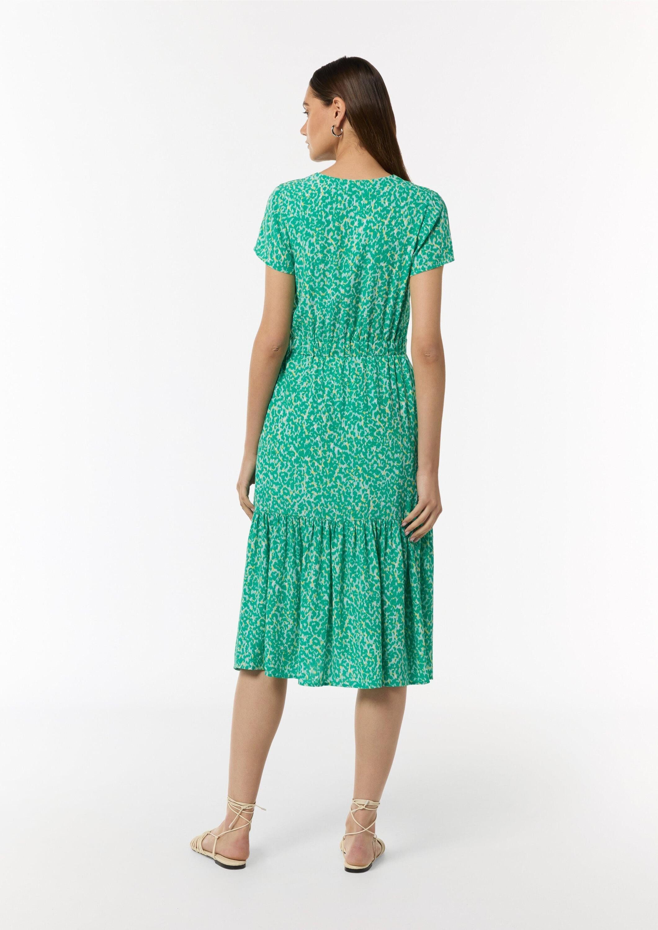 comma Midikleid Kleid Tailliertes Kleid mit fixiertem Wickel-Oberteil