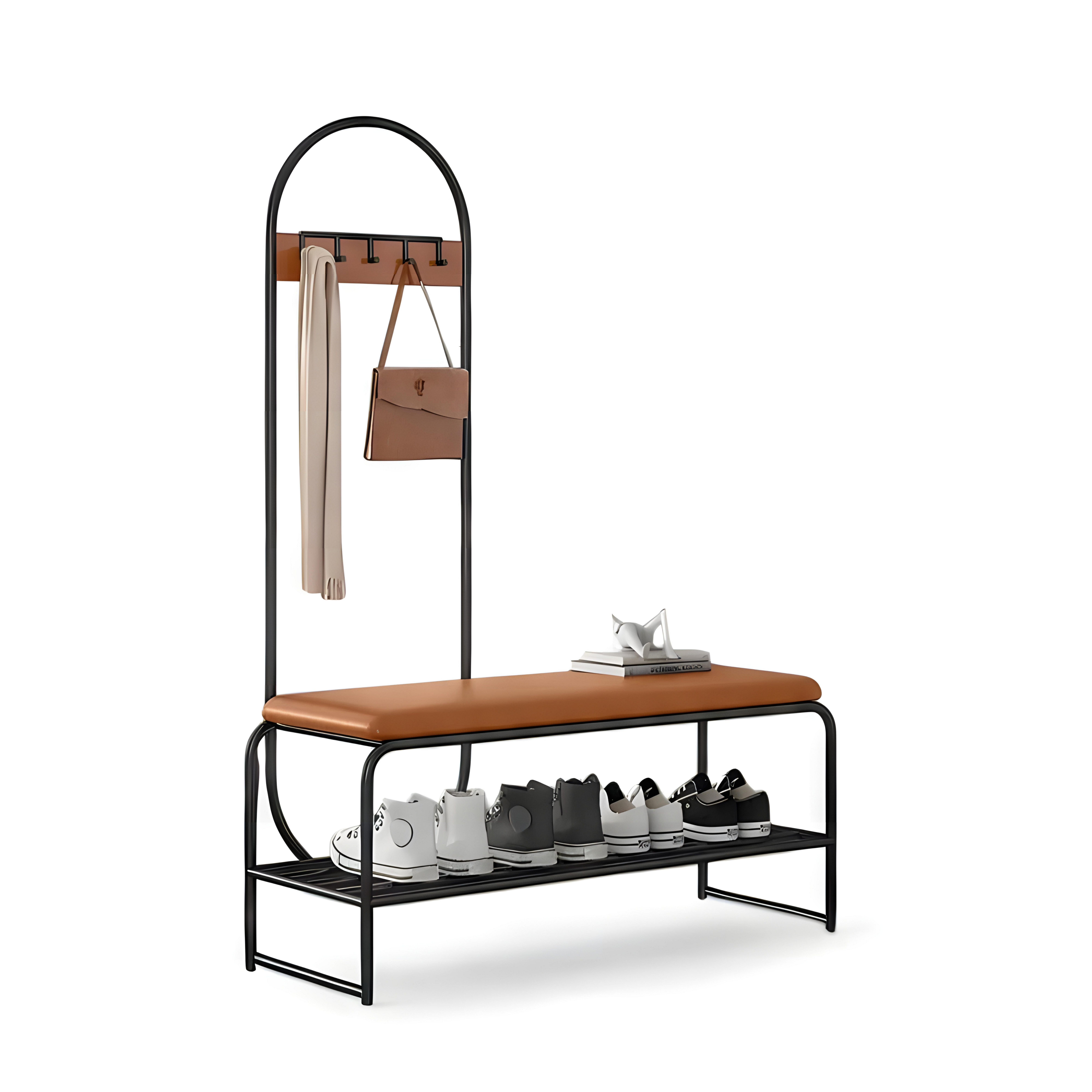 Xlmoebel Garderobe Moderne Flurbank von XLMOEBEL mit Metallgestell und Stauraum (1 St), Made in Europa