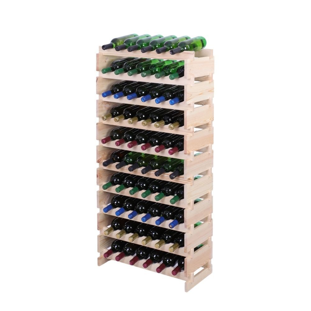 PROREGAL® Weinregal VINOTECA FLEX PRO HxBxT 135x65x28cm 60 Flaschen Natur unbehandelt
