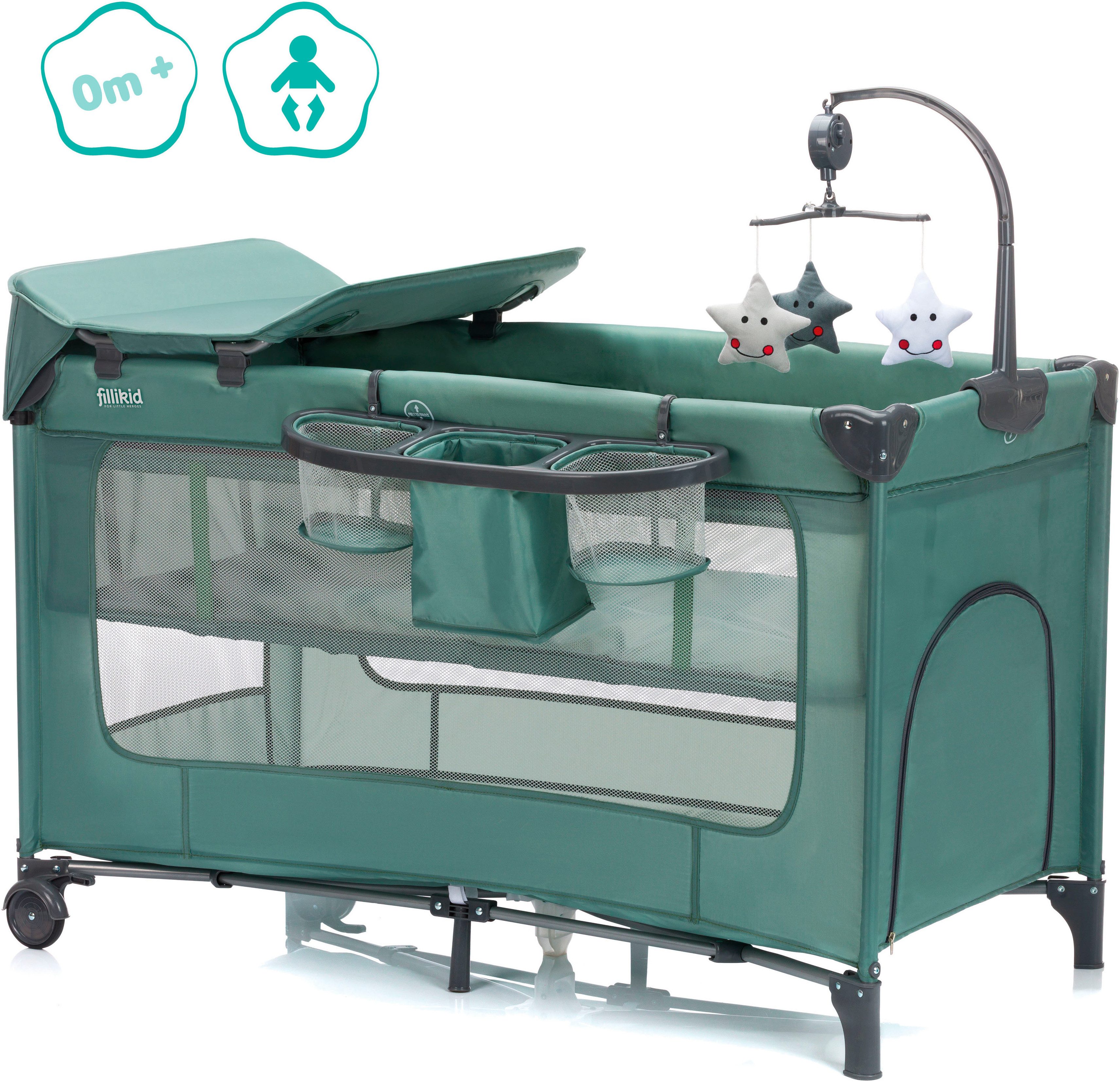 Fillikid Baby-Reisebett Capri, mit 2 Rollen, Inkl. Transporttasche günstig online kaufen