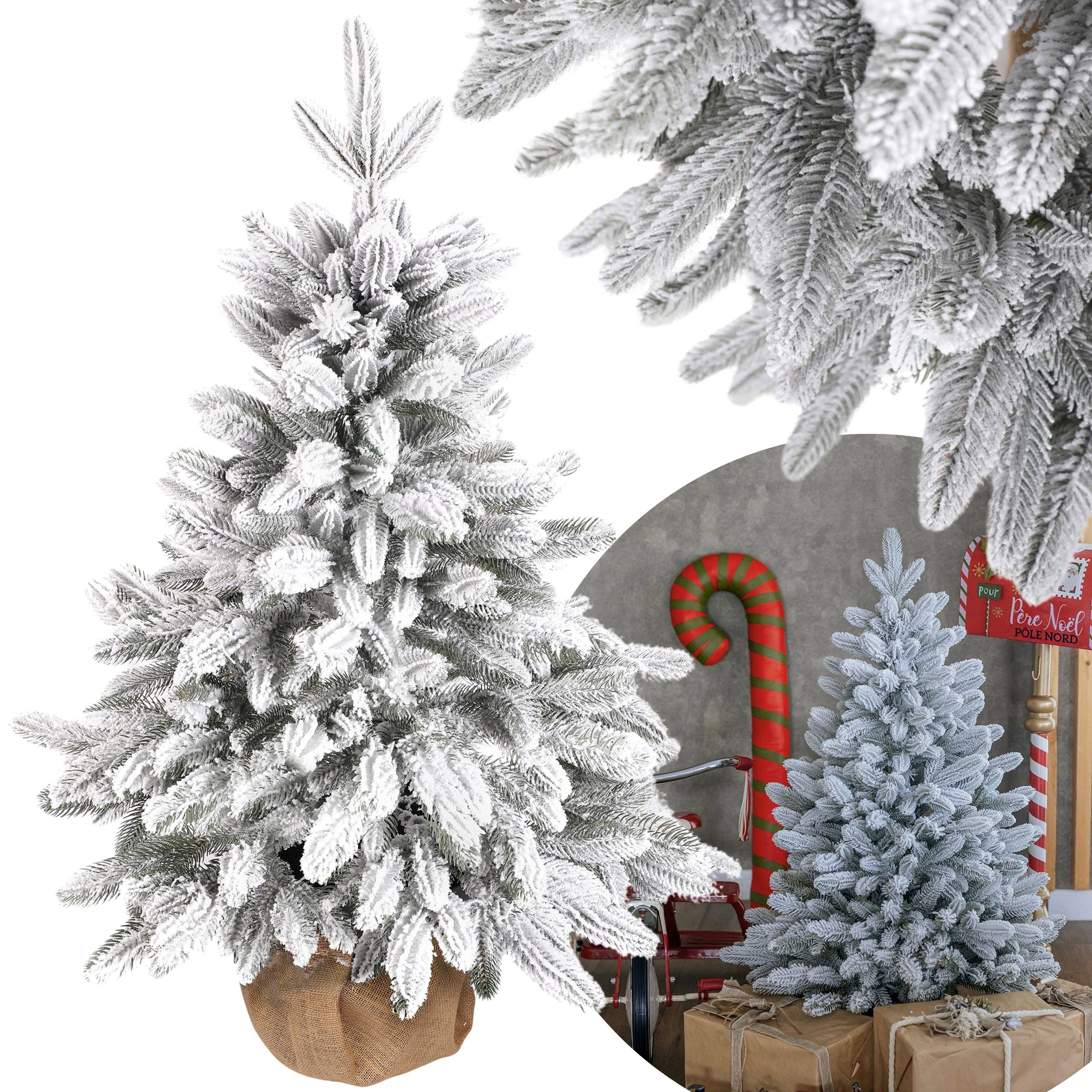 Sarcia.eu Künstlicher Weihnachtsbaum Weihnachtsbaum Skandinavische Fichte, schnee, dicht, Topf 80 cm