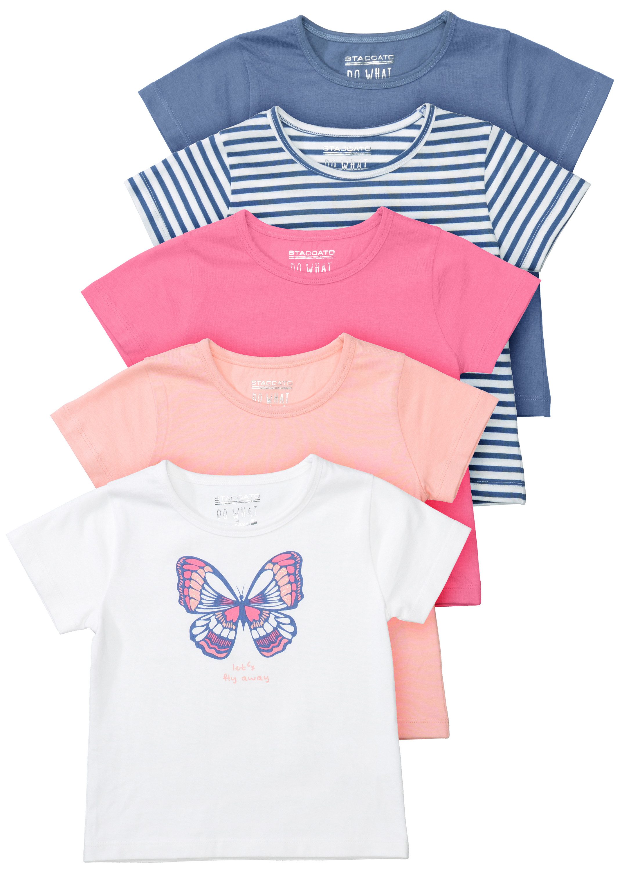 STACCATO T-Shirt Schmetterling 5-er Set