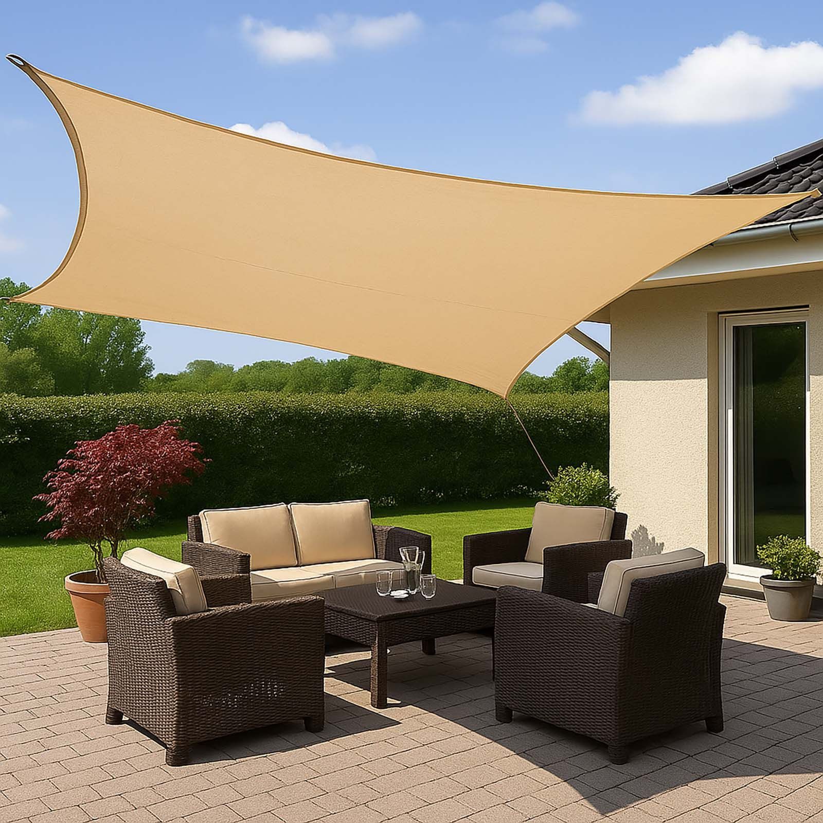BURI Sonnensegel Sonnensegel Sonnenschutzsegel Sonnendach Sonnenschutz UV-Schutz HDPE