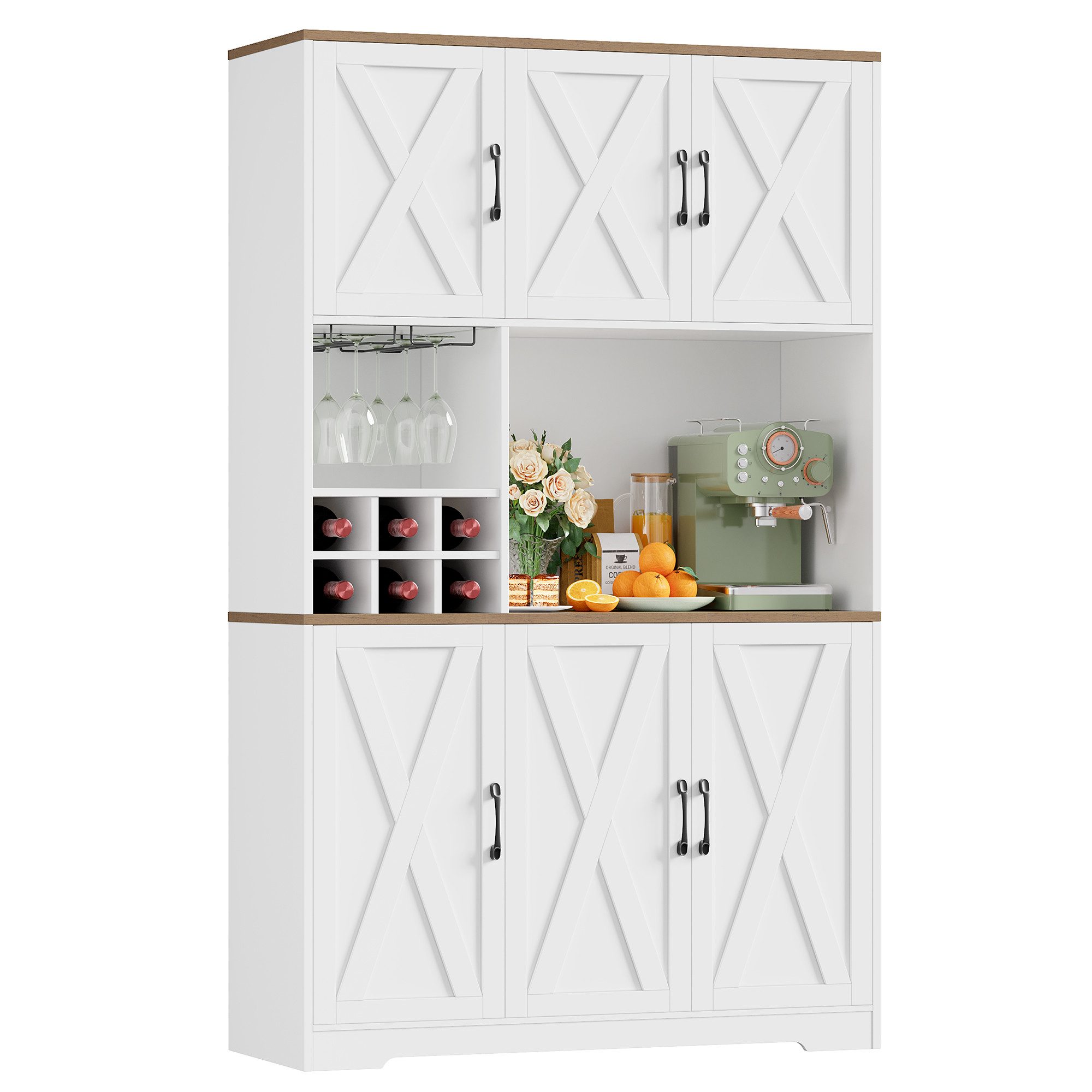 HOMECHO Küchenbuffet Küchenschrank mit Arbeitsplatte Buffetschrank günstig online kaufen