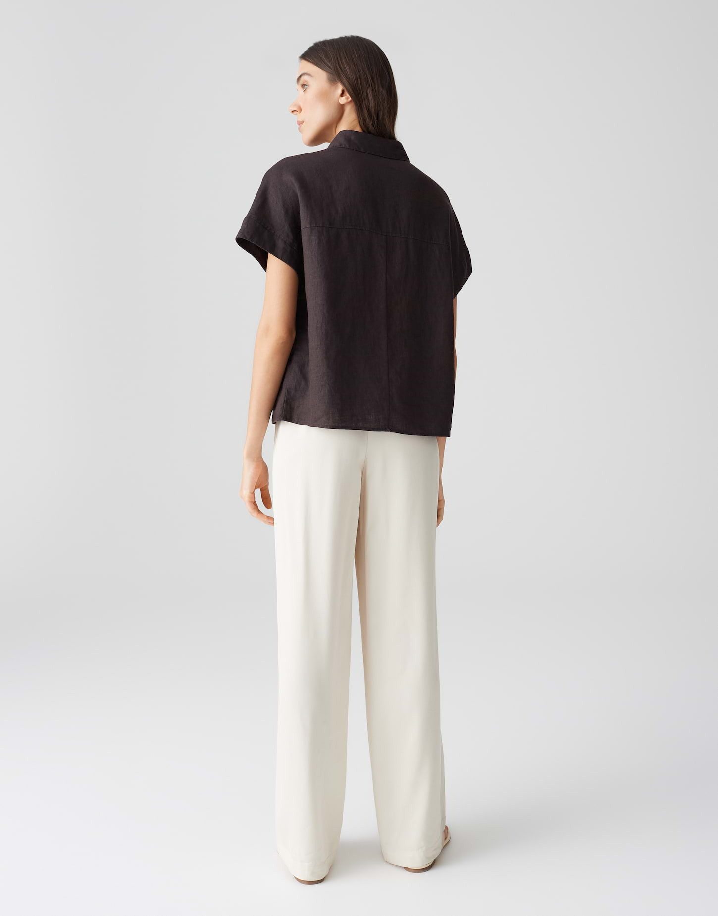 OPUS Kurzarmbluse FELISA Regular aus Leinen