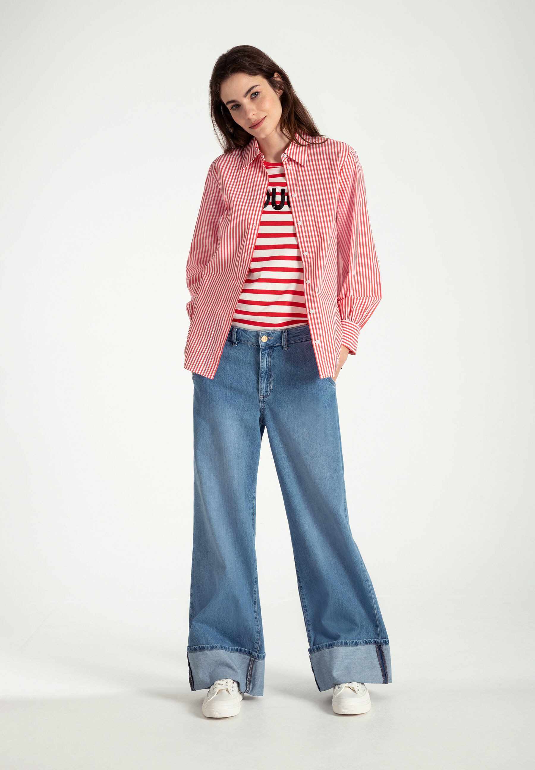 Klassische Bluse Streifenbluse
