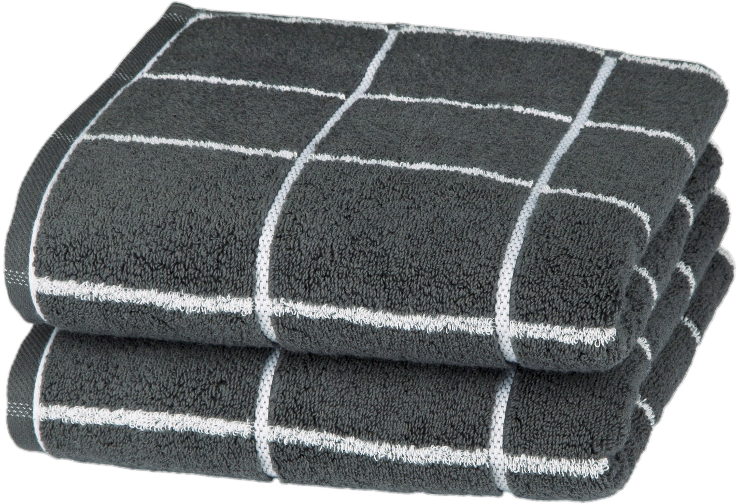 ROSS Handtuch Uni, Frottier (1-St), Überkaro günstig online kaufen