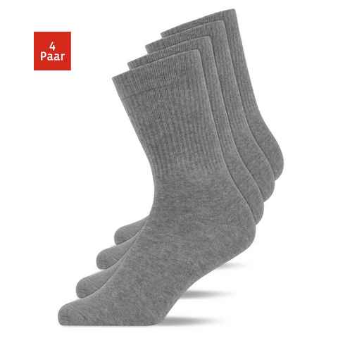 SNOCKS Tennissocken Hohe Sportsocken für Damen & Herren (4-Paar) aus Bio-Baumwolle, stylish für jedes Outfit