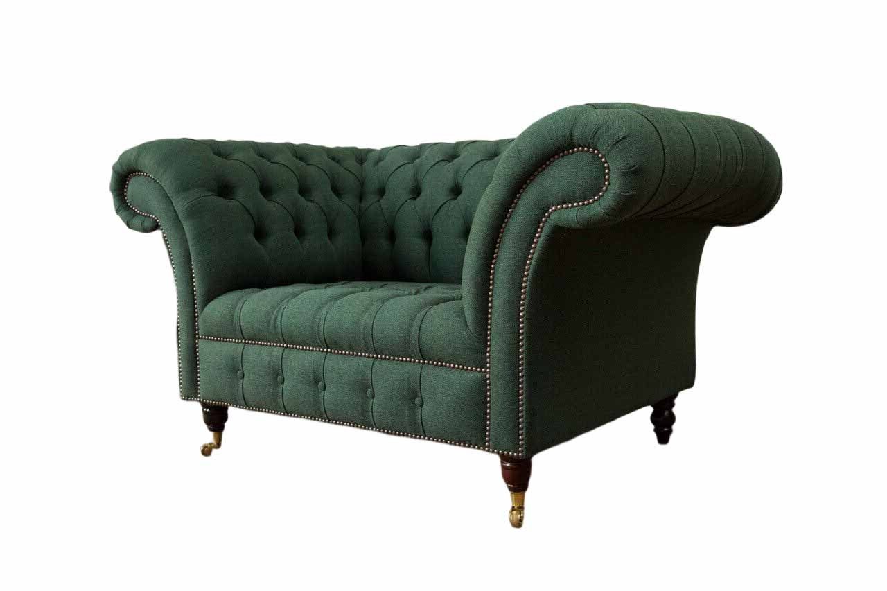 Wohnzimmer Sessel JVmoebel Chesterfield-Sessel, Couch Textil Design Chesterfield Klassisch