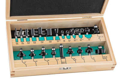 ENT European Norm Tools Fräsbohrer »09022HKB 22-tlg. Fräserset, Schaft 8 mm«, (in stabiler Holzbox), erweiterte Grundausstattung, Hartmetall