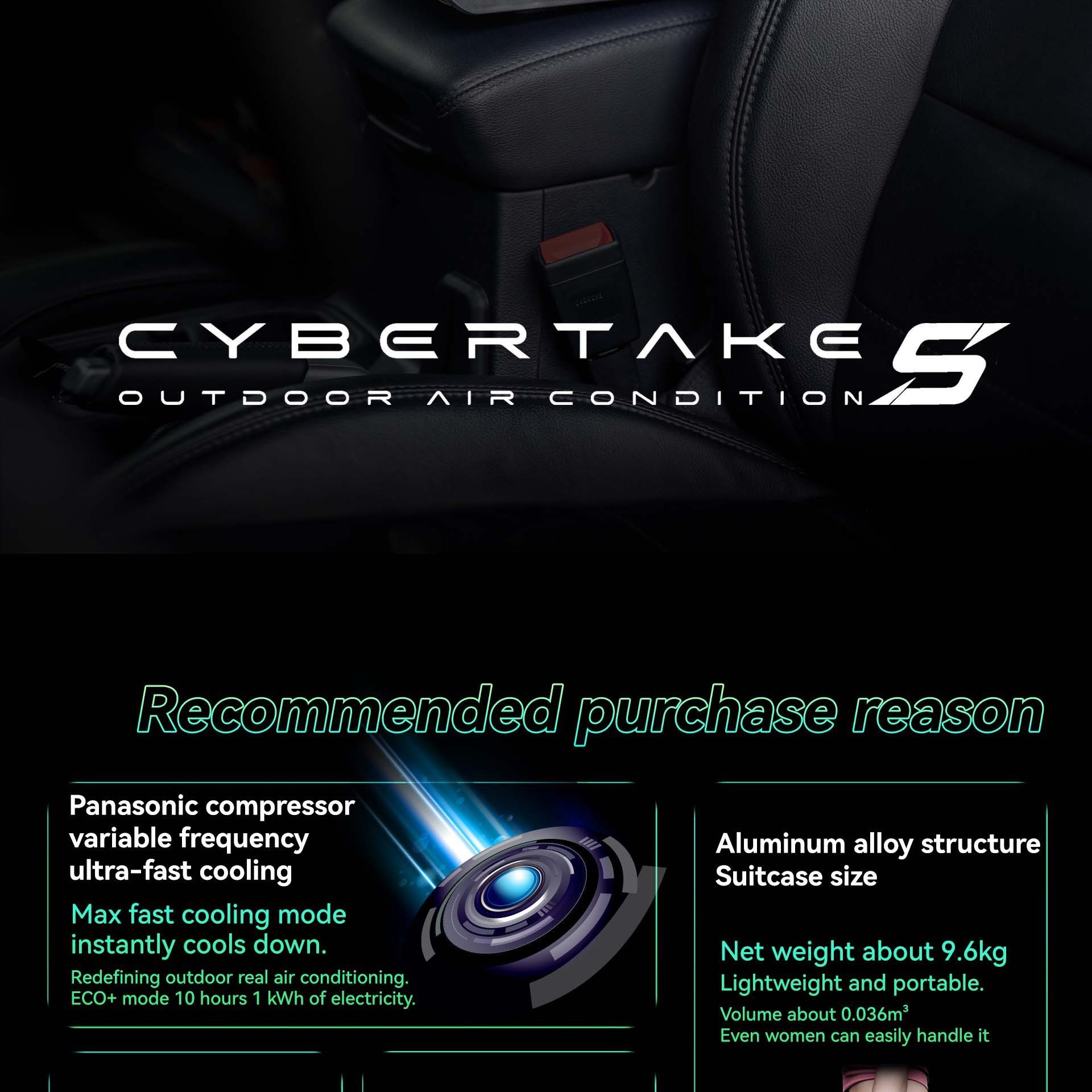 CYBERTAKE S1 Pro Portable Air Conditioner, Portable Air Conditioners for Camping Tents, Trucks, Cars