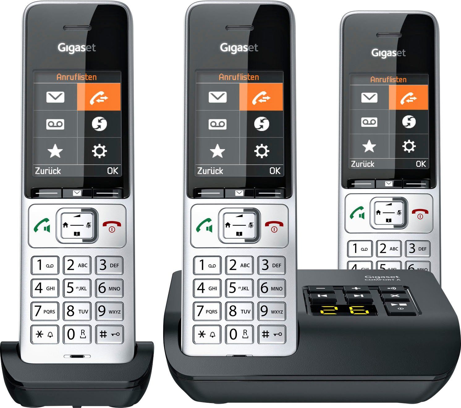 500A trio DECT-Telefon COMFORT 3) Gigaset (Mobilteile: Schnurloses