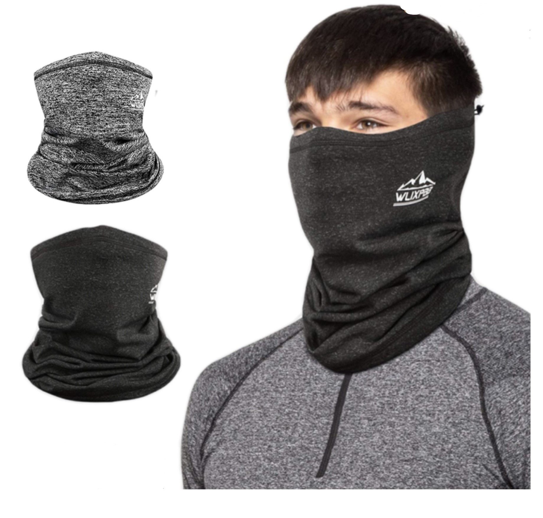 WLIXPBB Sturmhaube Polyester Schal: Winterhalswärmer ideal für Motorrad und Sport (2er Set, 2er Set Polyester Schal) Vielseitig einsetzbar, warm und weich, Unisex-Design