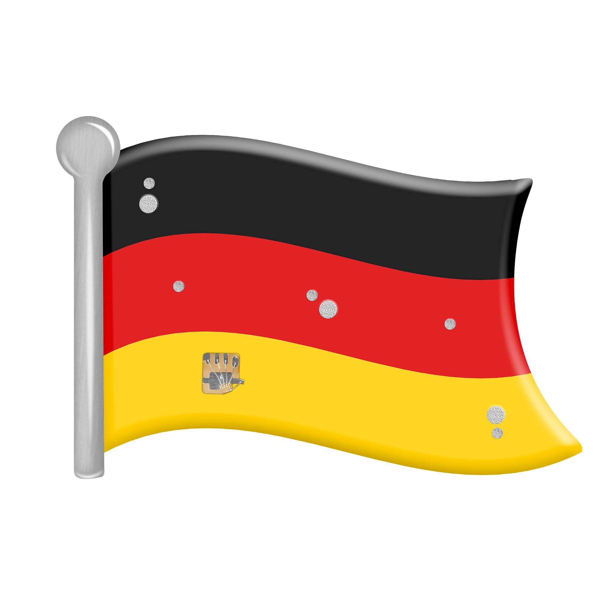 Taffstyle Anstecknadel Anstecker Led Blinklicht Fahne Fussball Pin Fanartikel Deutschland, EM WM Land Länderflagge Flagge Handball Eishockey Basketball