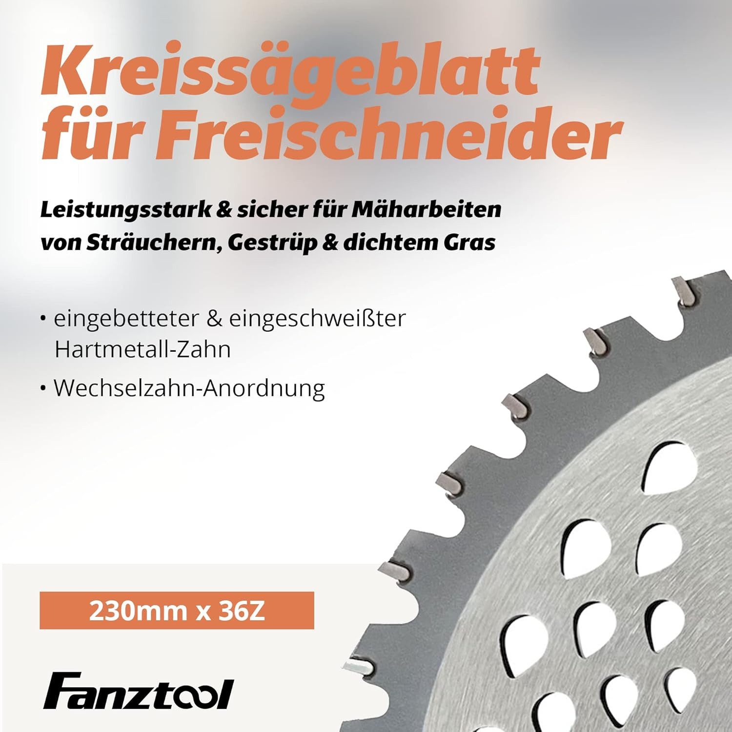 Fanztool Akku-Rasentrimmer Kreissägeblatt Freischneider Klinge 230D günstig online kaufen