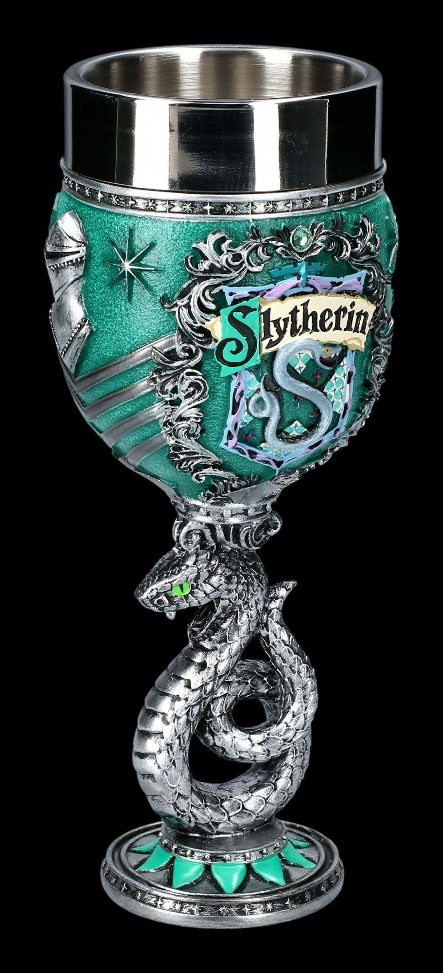 Harry Edelstahl Becher, (Polyresin), Shop Slytherin Kelch GmbH Kunststein Becher Merchandise - Potter - Figuren