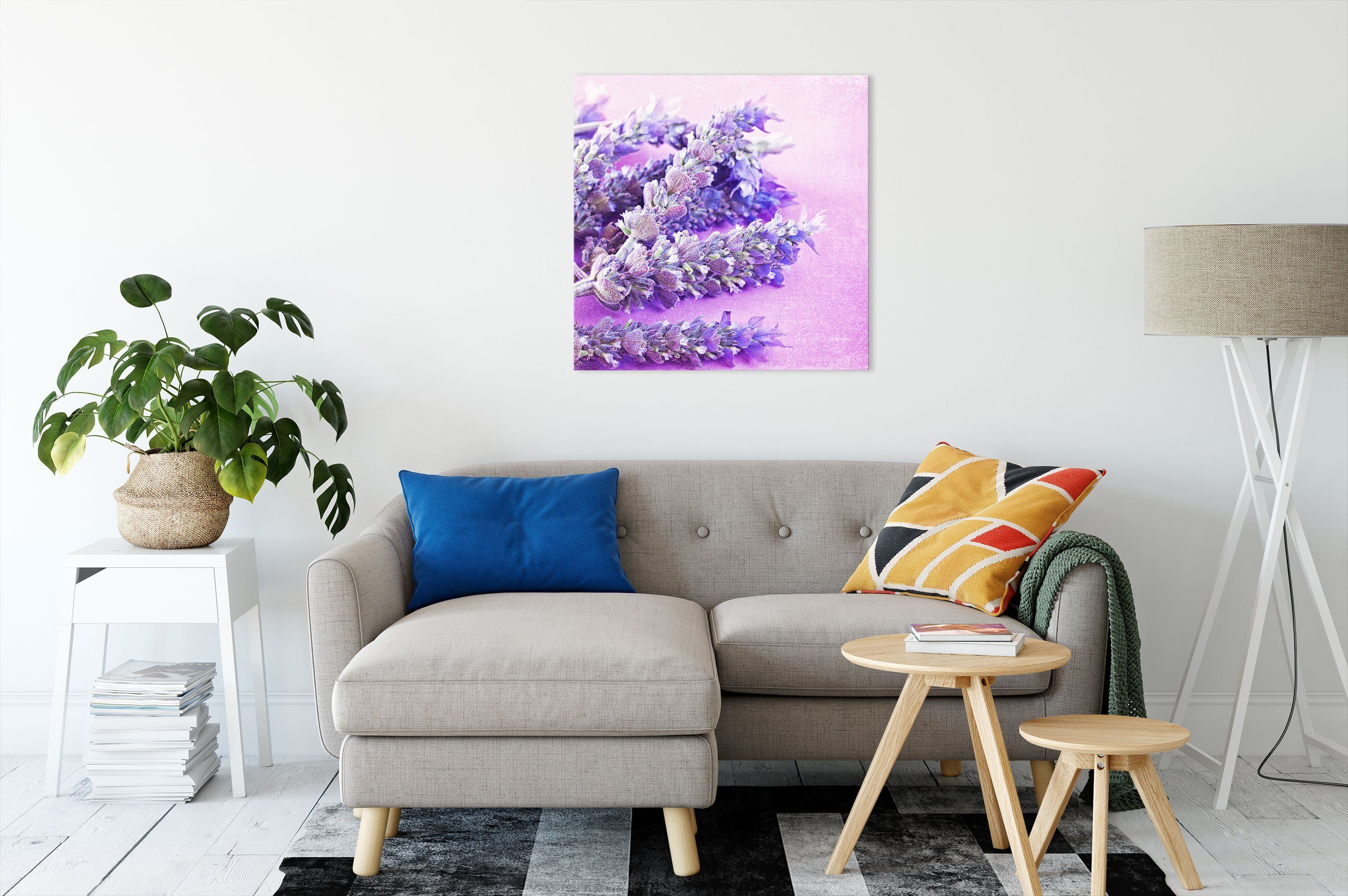 Pixxprint Leinwandbild getrockneter Lavendel, getrockneter Zackenaufhänger inkl. Lavendel St), (1 Leinwandbild fertig bespannt