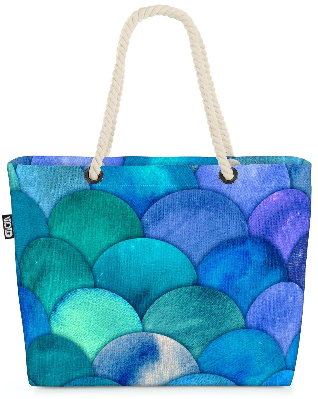 Schuppen Meerjungfrau retro VOID Bag Fischschuppen Beach wasser Wasserfarben Muster Strandtasche (1-tlg),