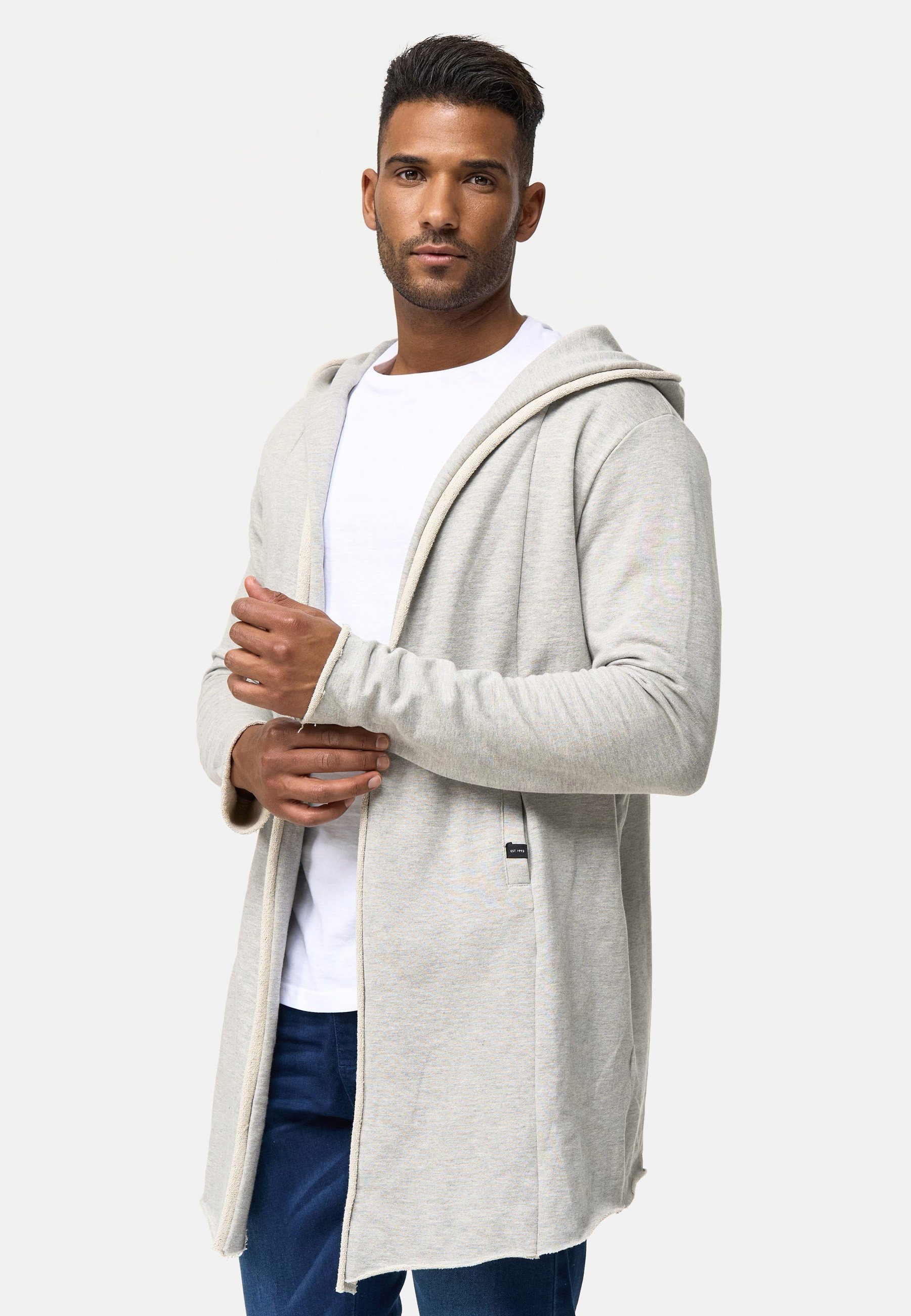 Indicode Kapuzensweatjacke Brekstad Grey Mix Lt