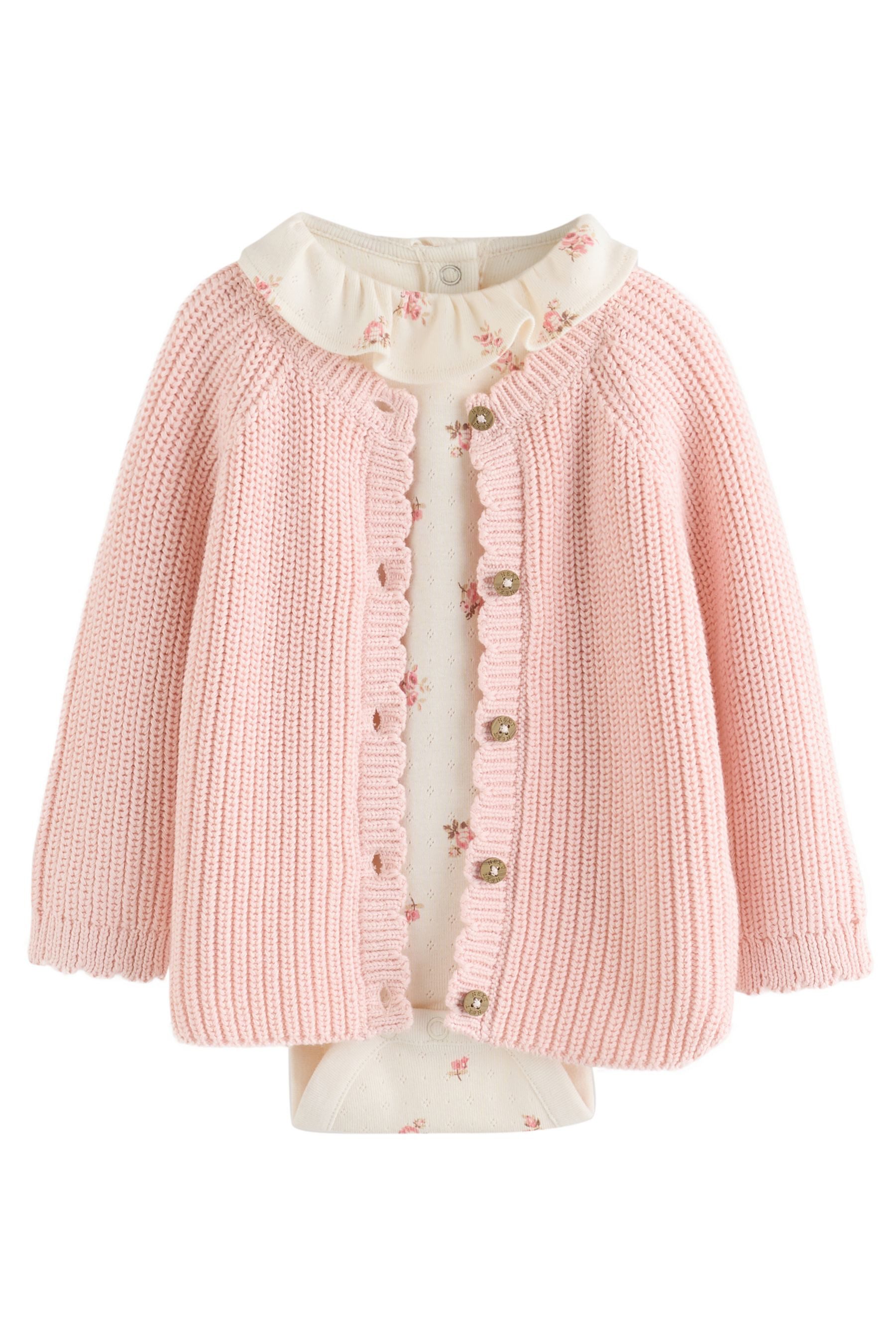 Next Body & Leggings 3-teiliges Baby Set mit Strickjacke (3-tlg)