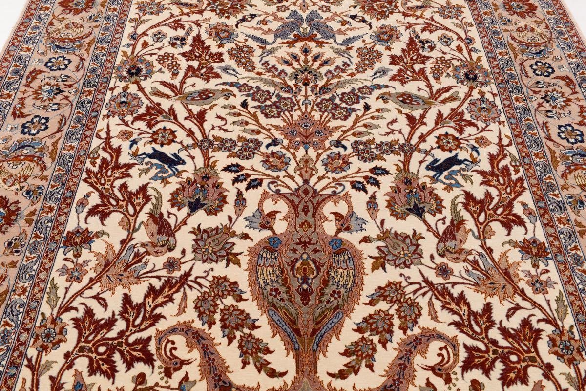 6 mm Handgeknüpfter Isfahan rechteckig, Höhe: 159x247 Orientteppich, Nain Trading, Seidenkette Orientteppich