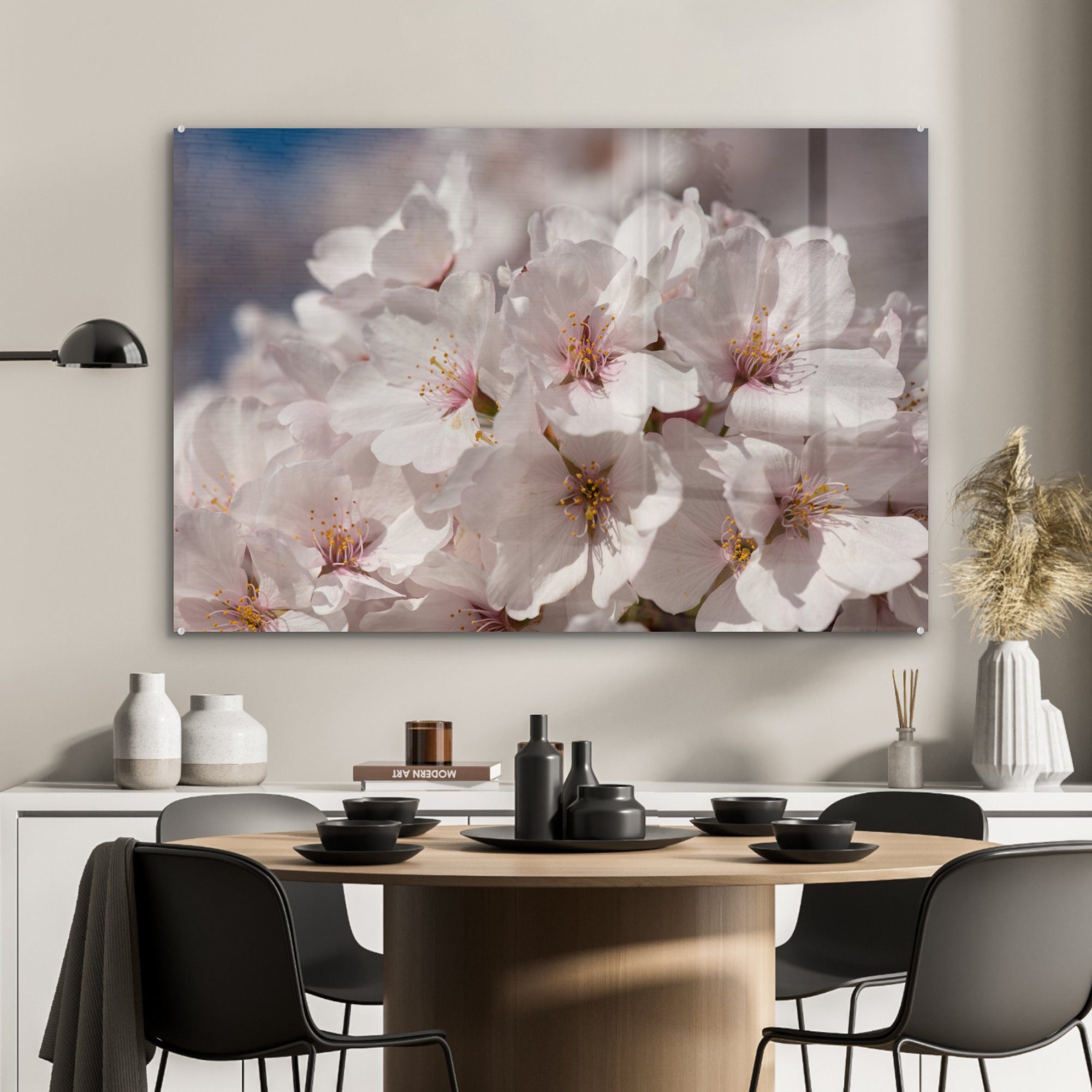 Blüte, Blumen St), (1 Wohnzimmer MuchoWow Schlafzimmer Sonne Acrylglasbilder Acrylglasbild - & -