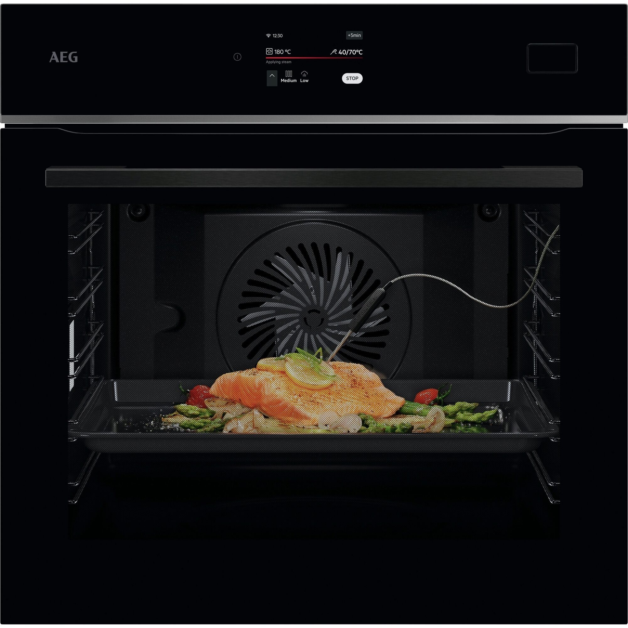 AEG Einbaubackofen Serie 8000 TB8SB72WAB, Multidampfgarer, Dampfbackofen mit 100% Dampfzugabe, Made in Germany