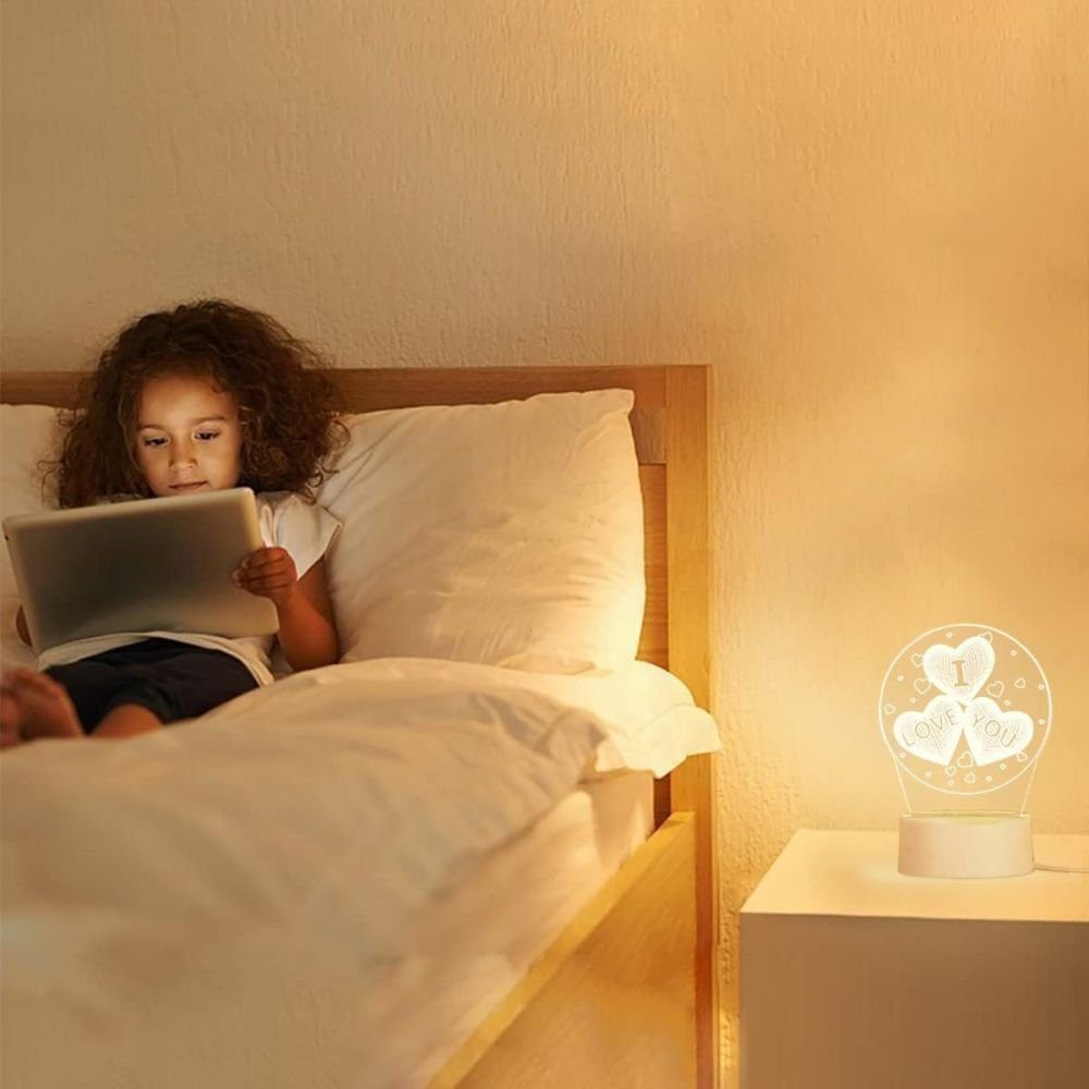 JOYOLEDER LED Nachtlicht 3D Geschenk Täuschung Kinder optische Lampe, 3D Nachtlicht