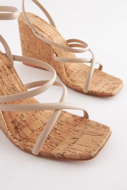 Next Signature Leder-Keilabsatzsandalette in Kork-Optik Keilsandalette (1-tlg)