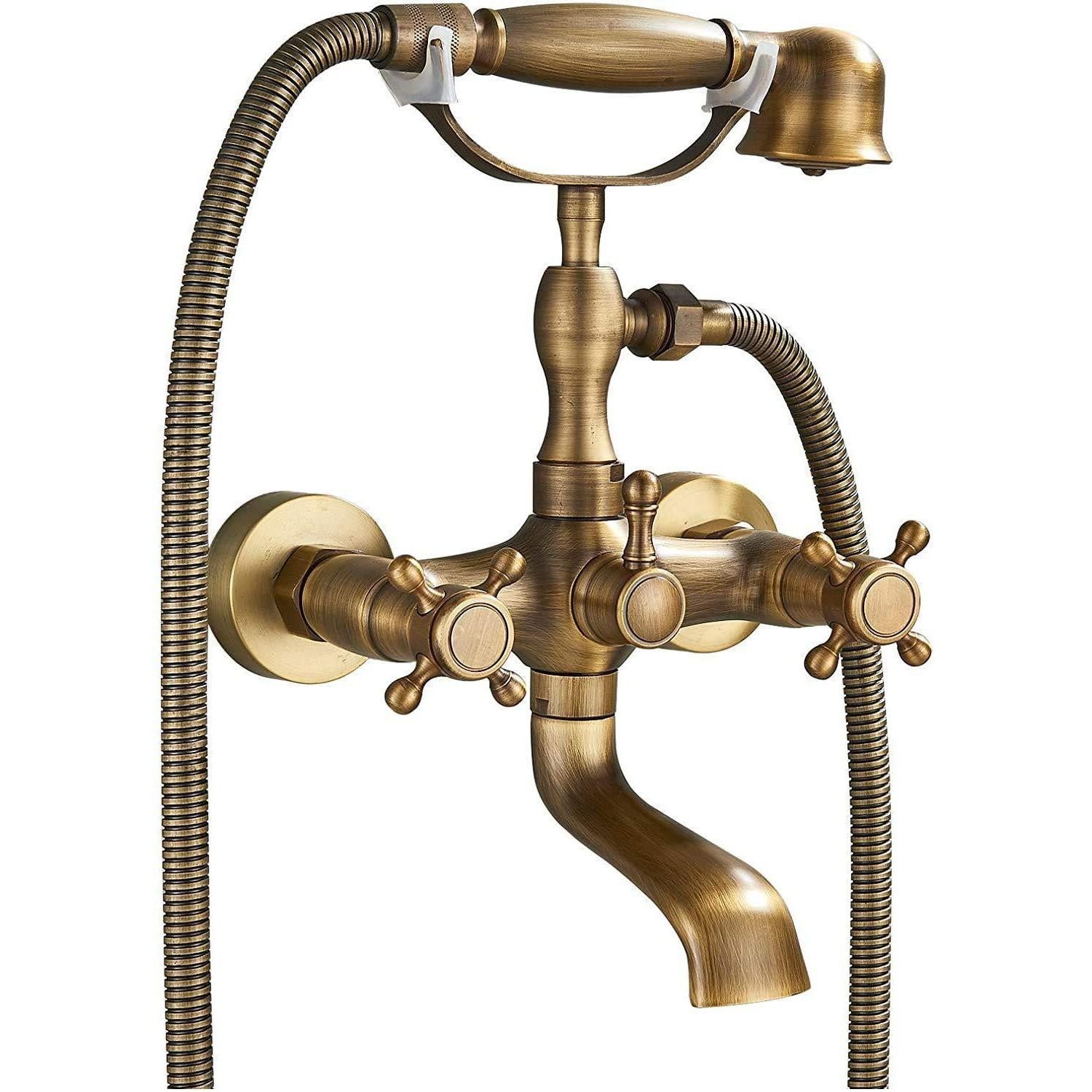 LuxusKollektion Wannenarmatur Badewannenarmatur Retro mit Handbrause (1-St)