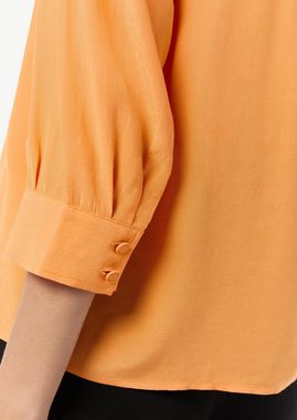 Comma 3/4-Arm-Shirt Bluse aus Crêpe Raffung